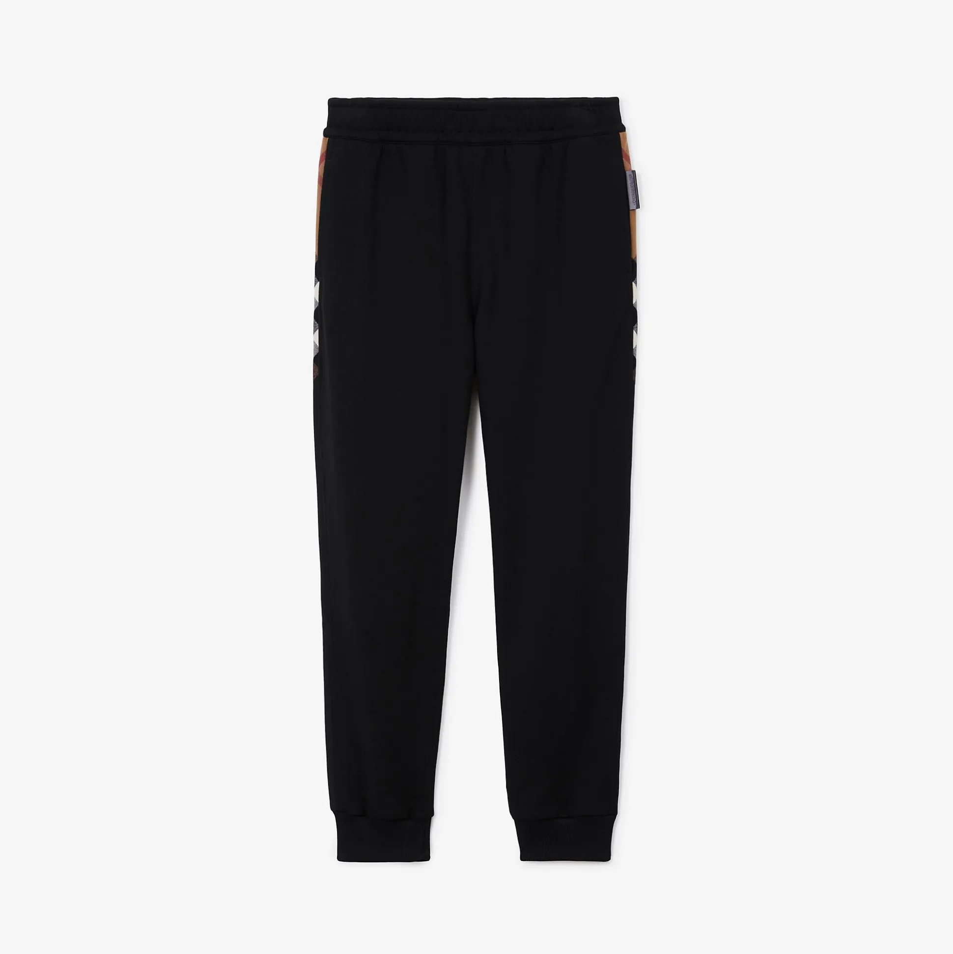 Flash Sale Burberry Check Trim Cotton Jogging Pants Black