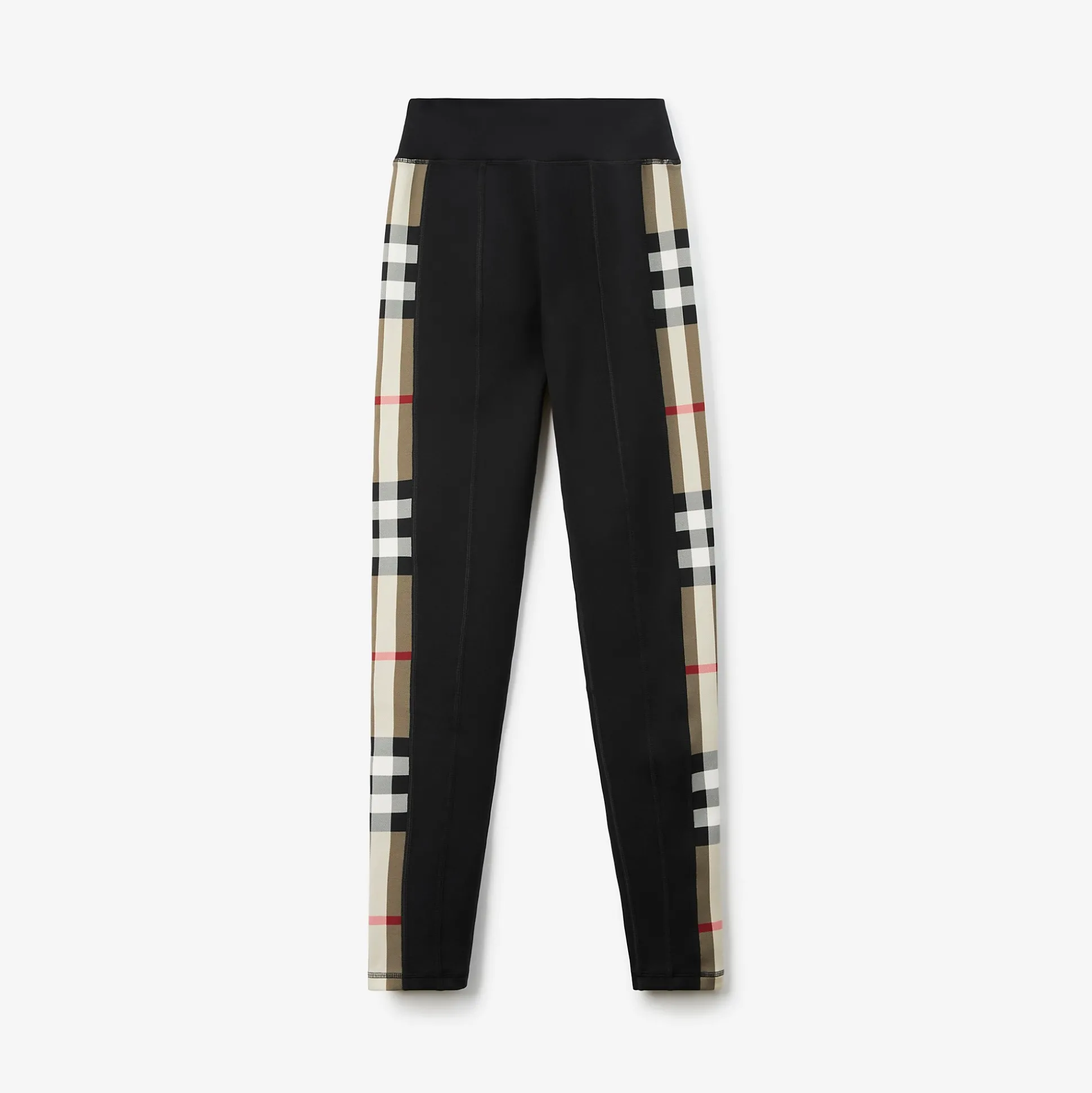 Hot Burberry Check Trim Stretch Jersey Leggings Black