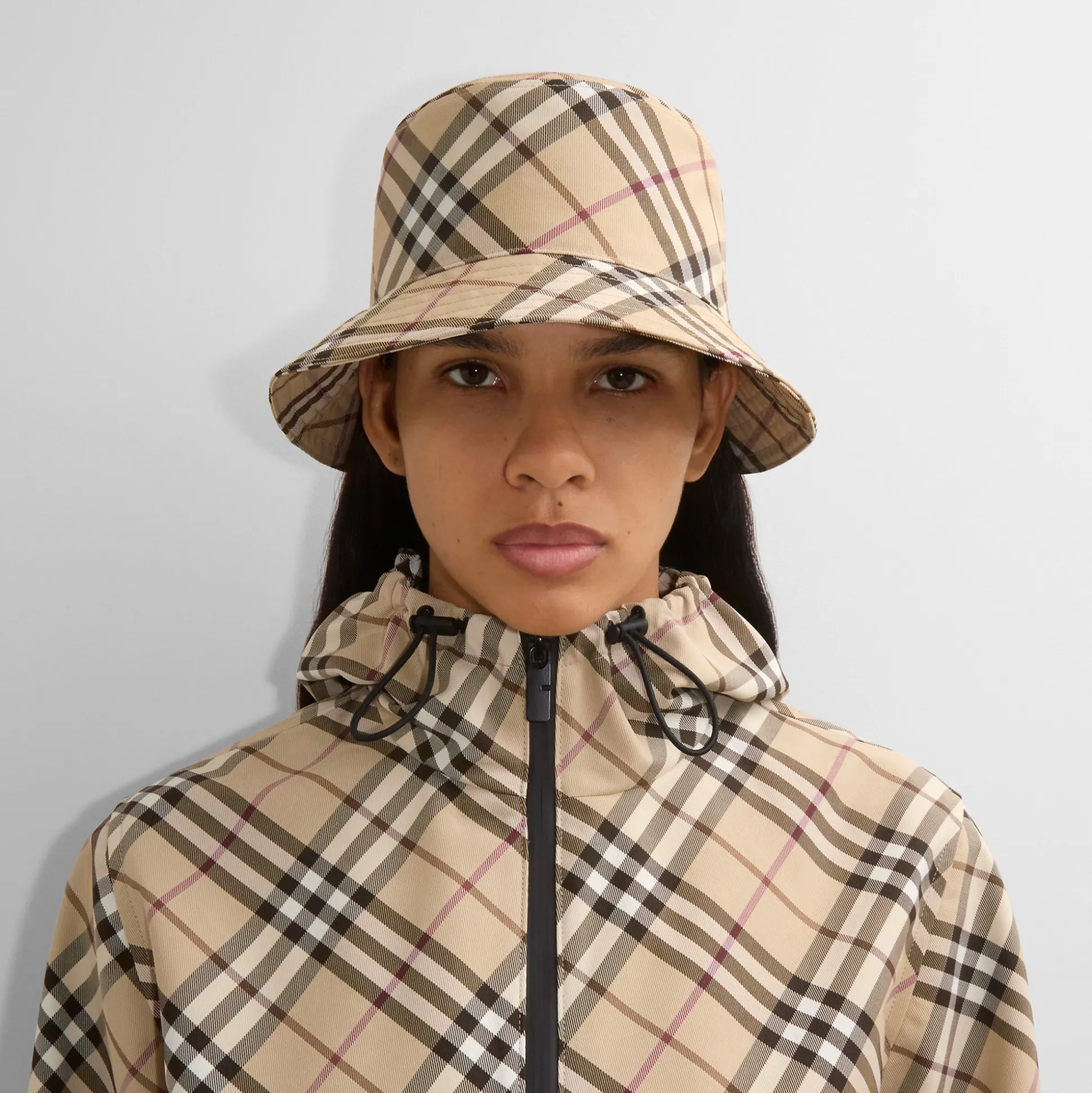 Best Burberry Check Twill Bucket Hat Alabaster