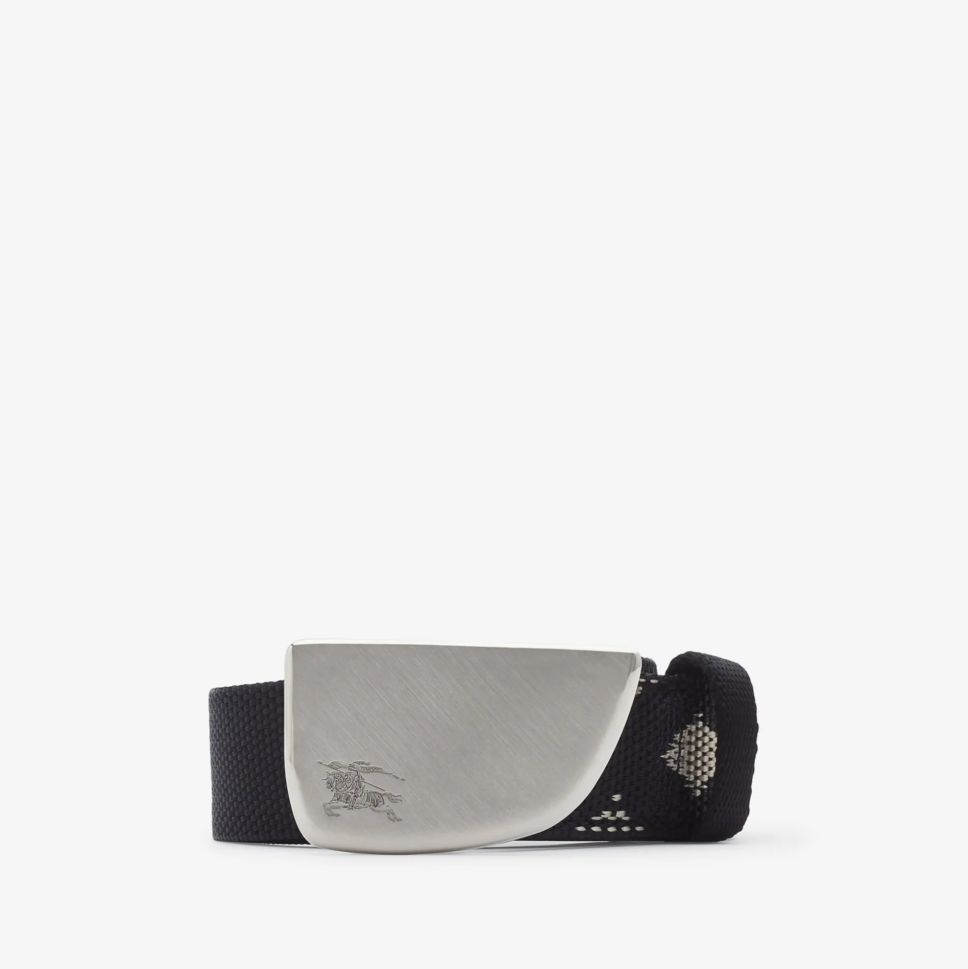 Shop Burberry Check Webbing Shield Belt Black/calico