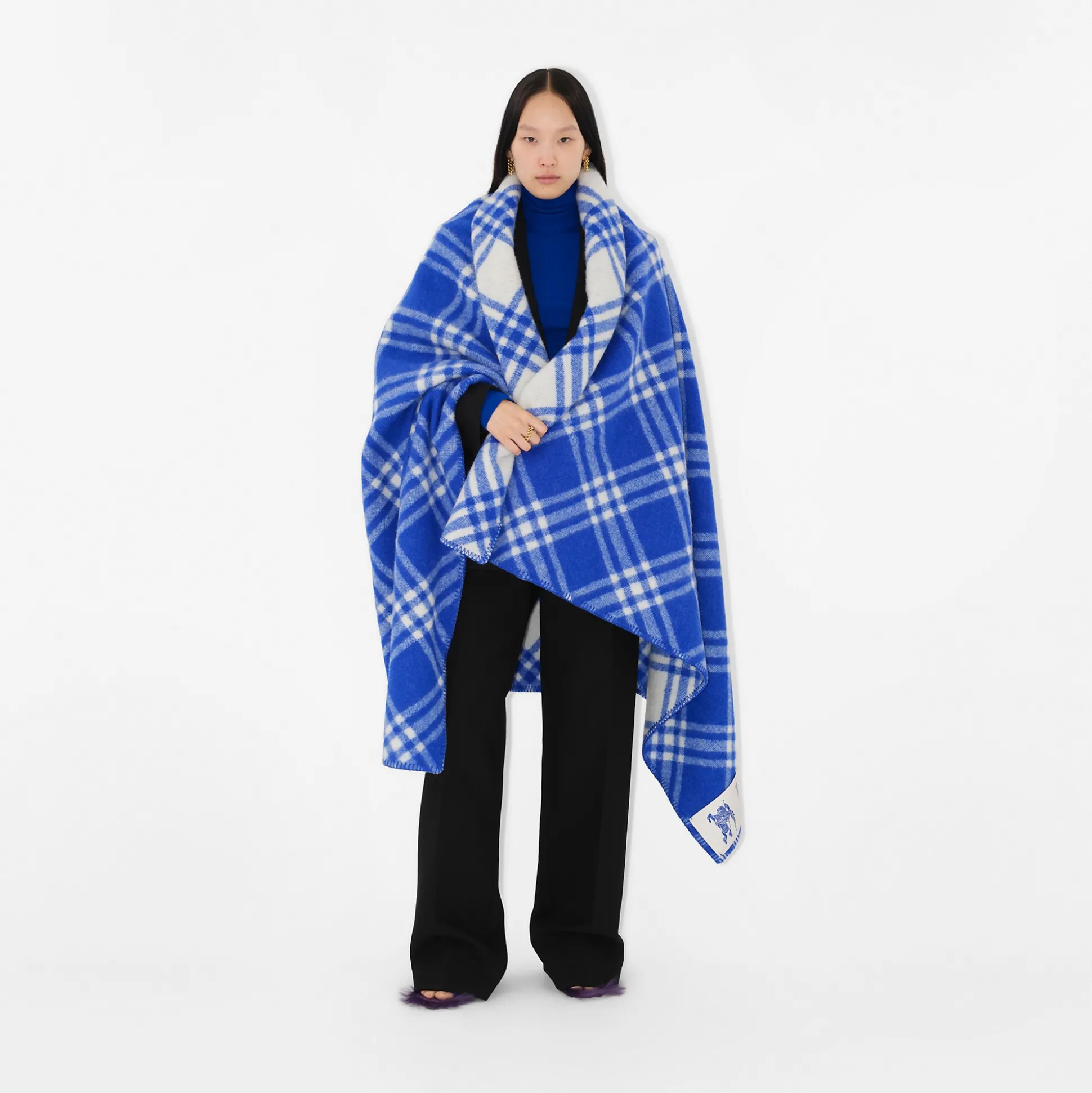 Shop Burberry Check Wool Blanket Knight