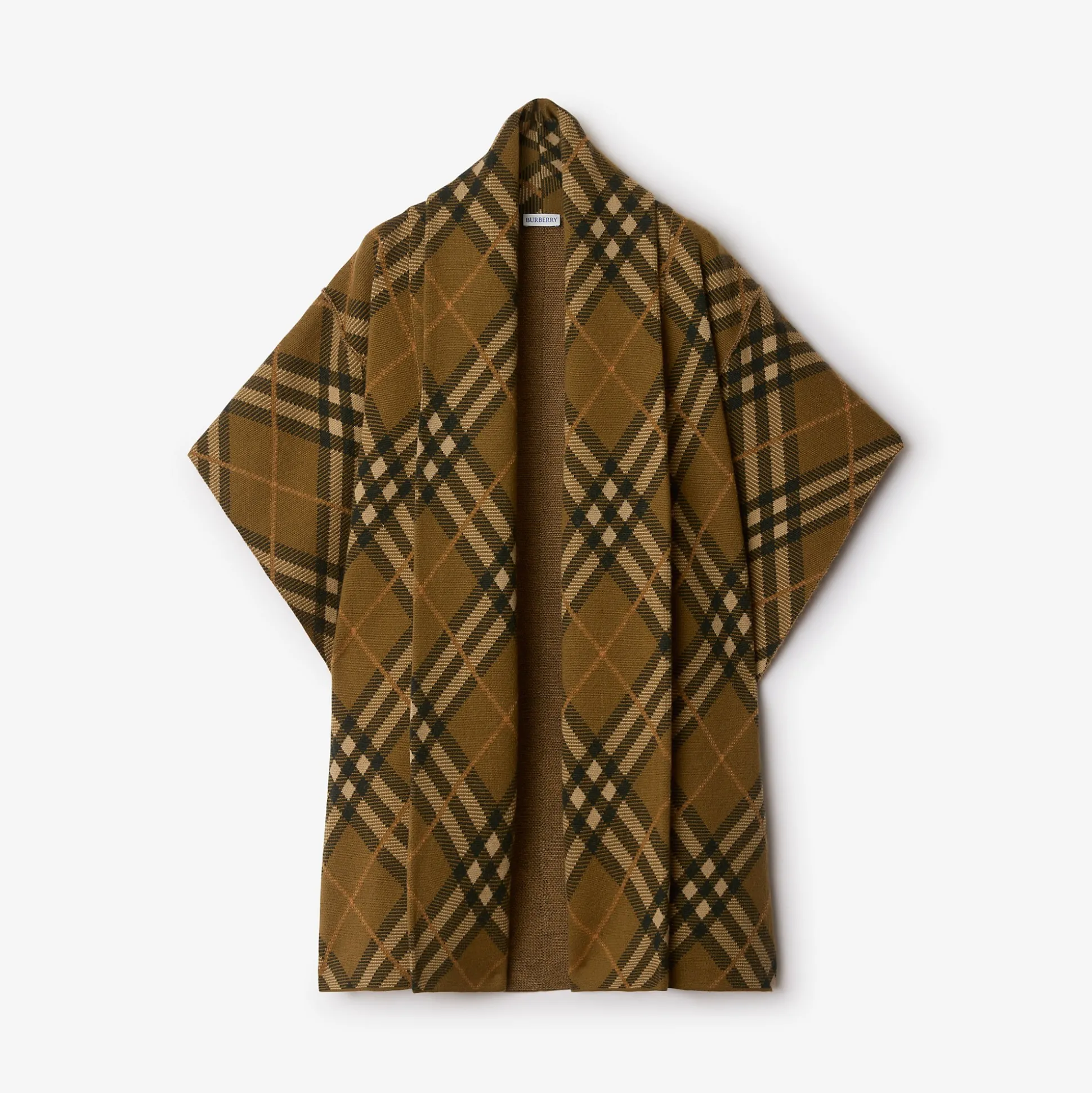 Cheap Burberry Check Wool Blend Cape Shrew