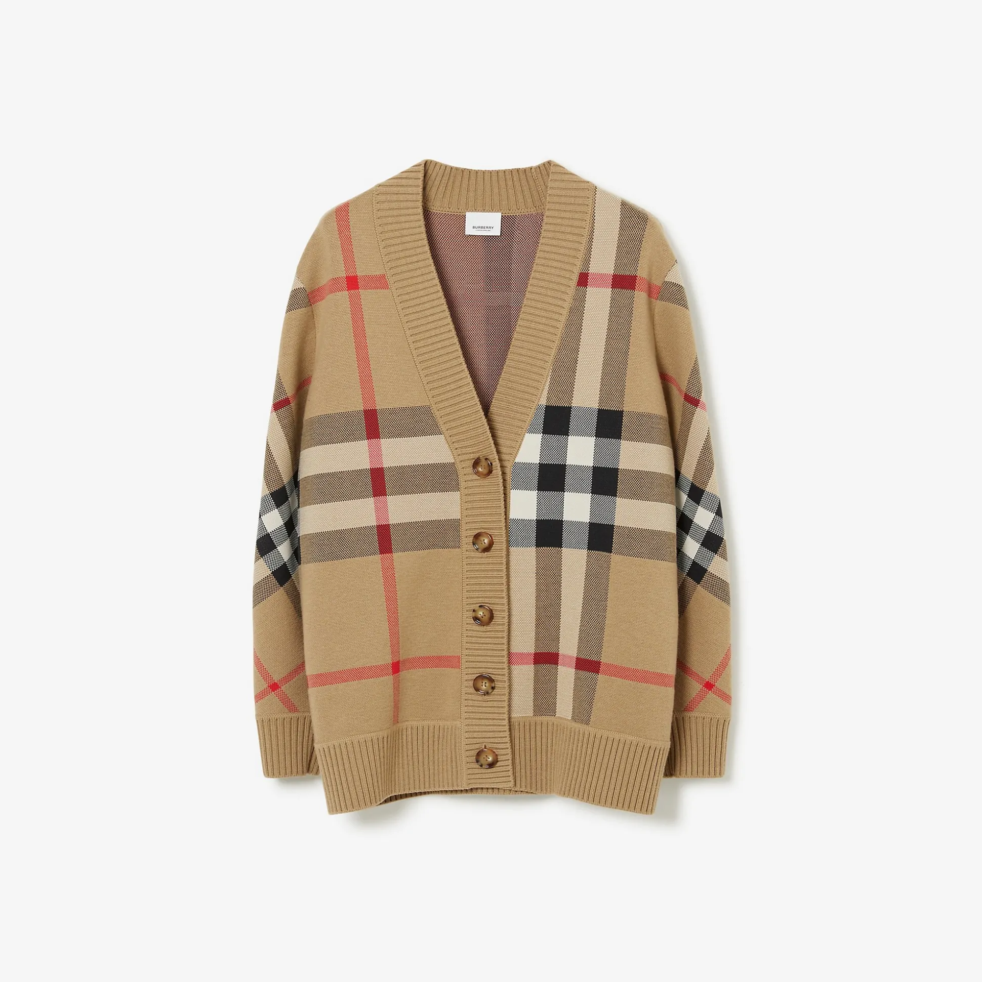 Best Burberry Check Wool Blend Cardigan Archivebeige