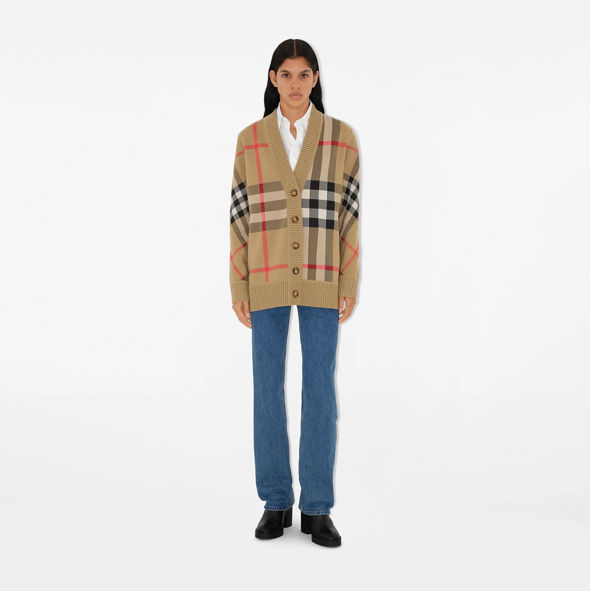 Best Burberry Check Wool Blend Cardigan Archivebeige