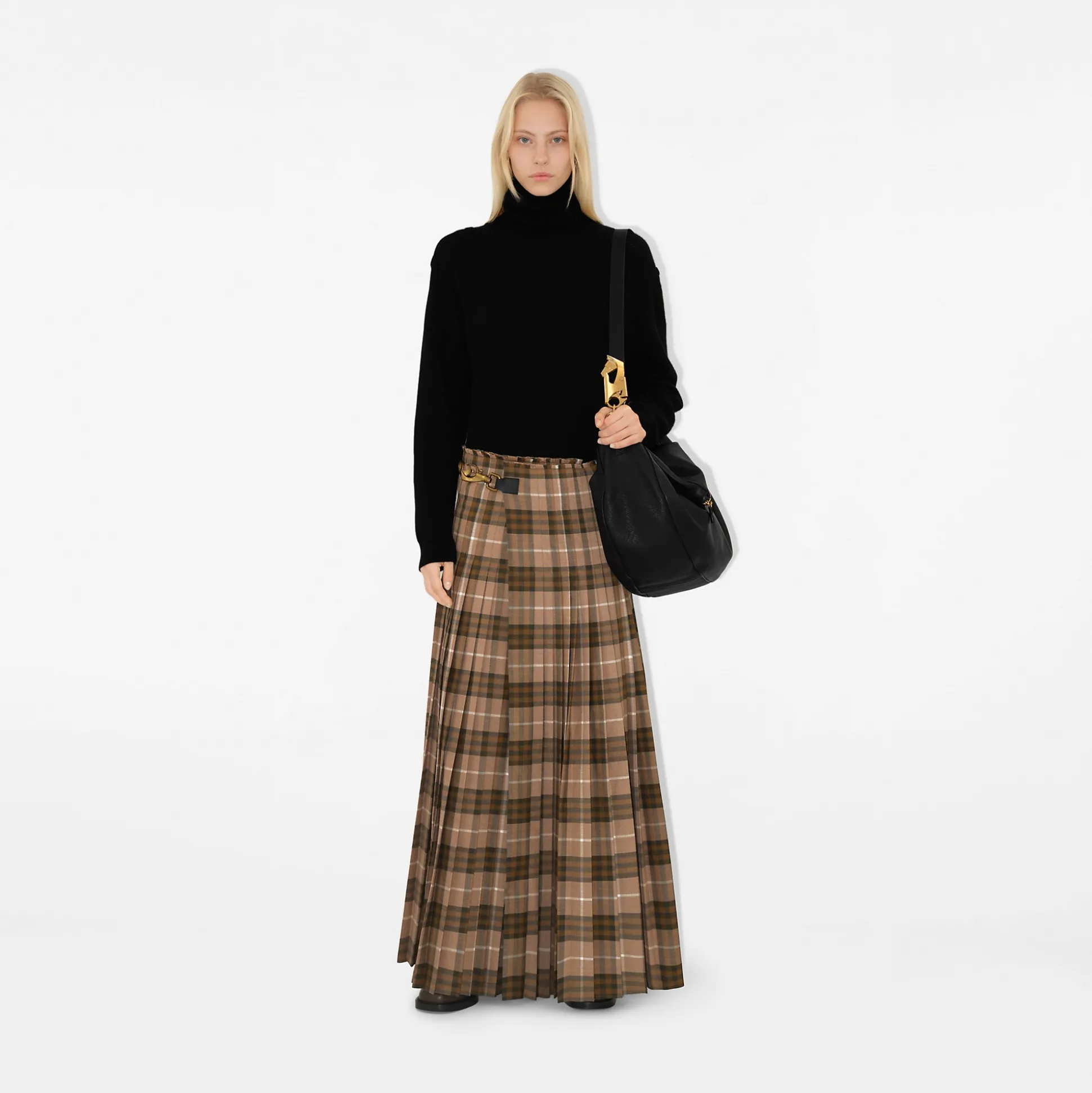 Sale Burberry Check Wool Blend Maxi Kilt Camp