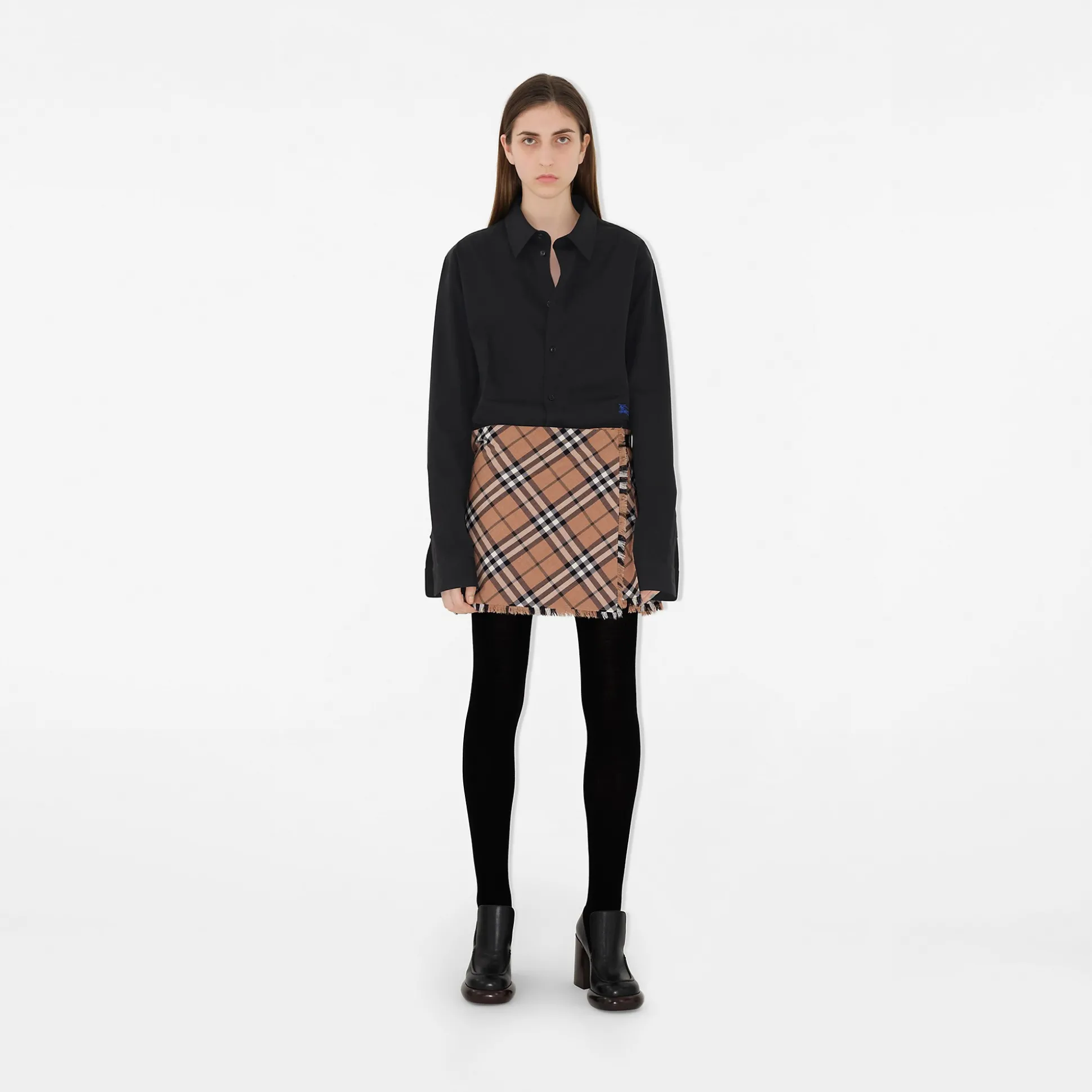 Online Burberry Check Wool Blend Mini Kilt Linden