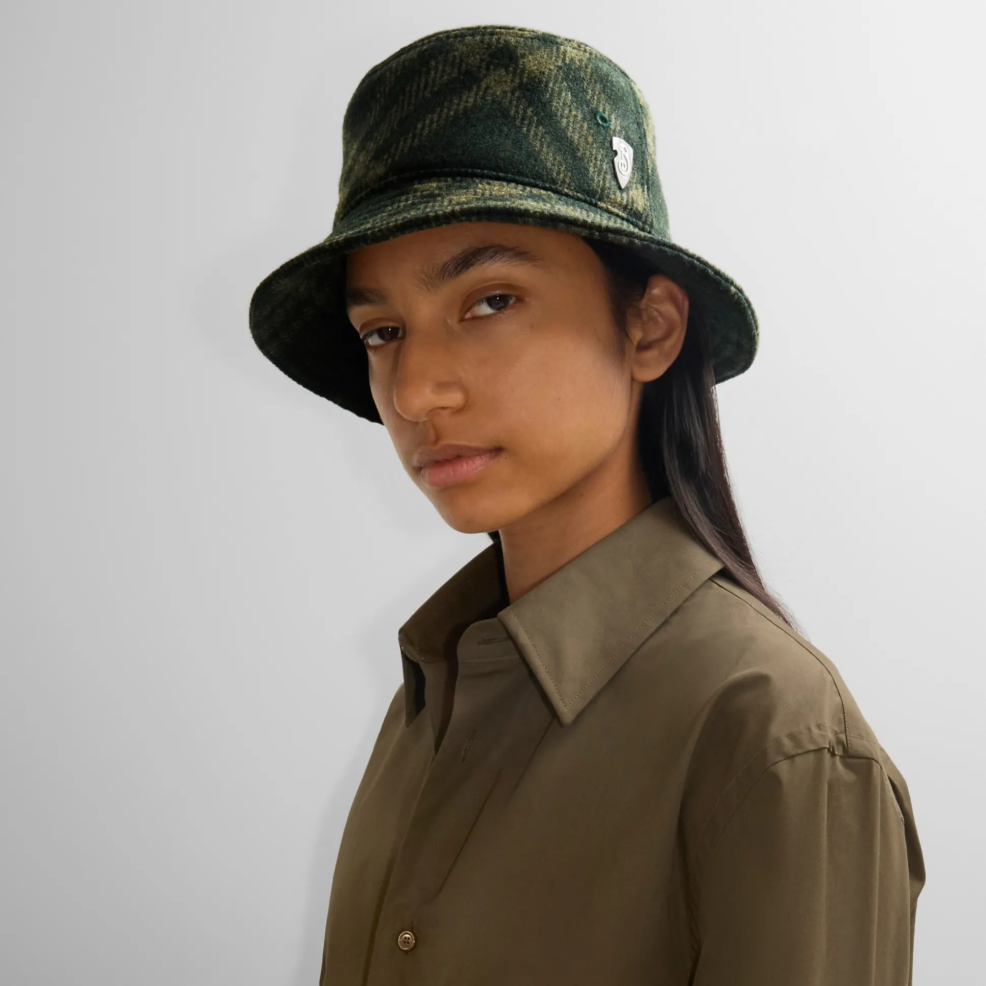 Clearance Burberry Check Wool Bucket Hat Root