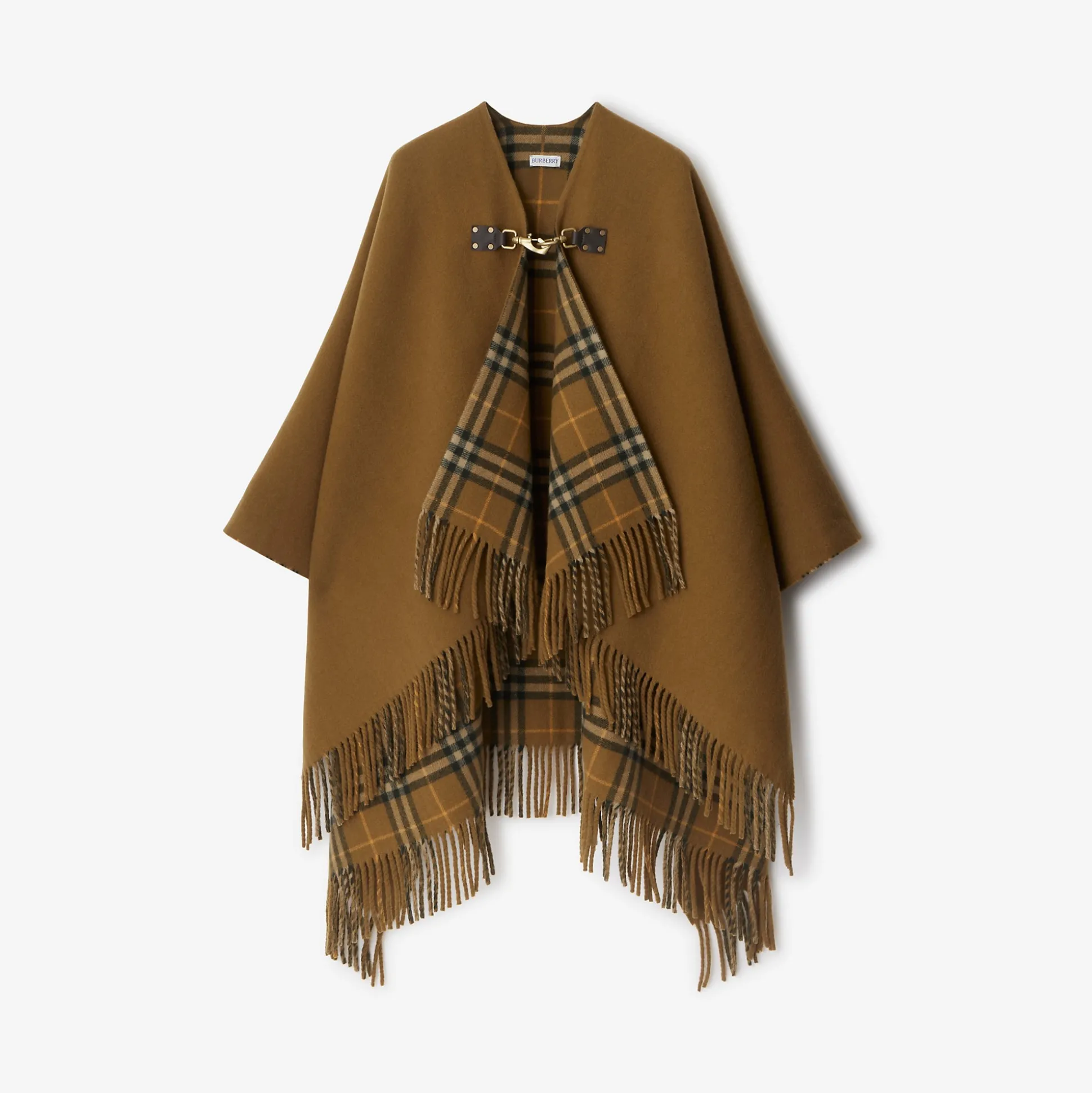 Store Burberry Check Wool Cape Shrew