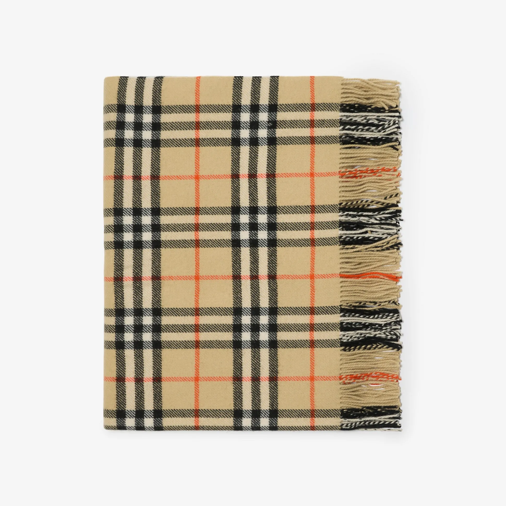 Sale Burberry Check Wool Cashmere Blanket Sand