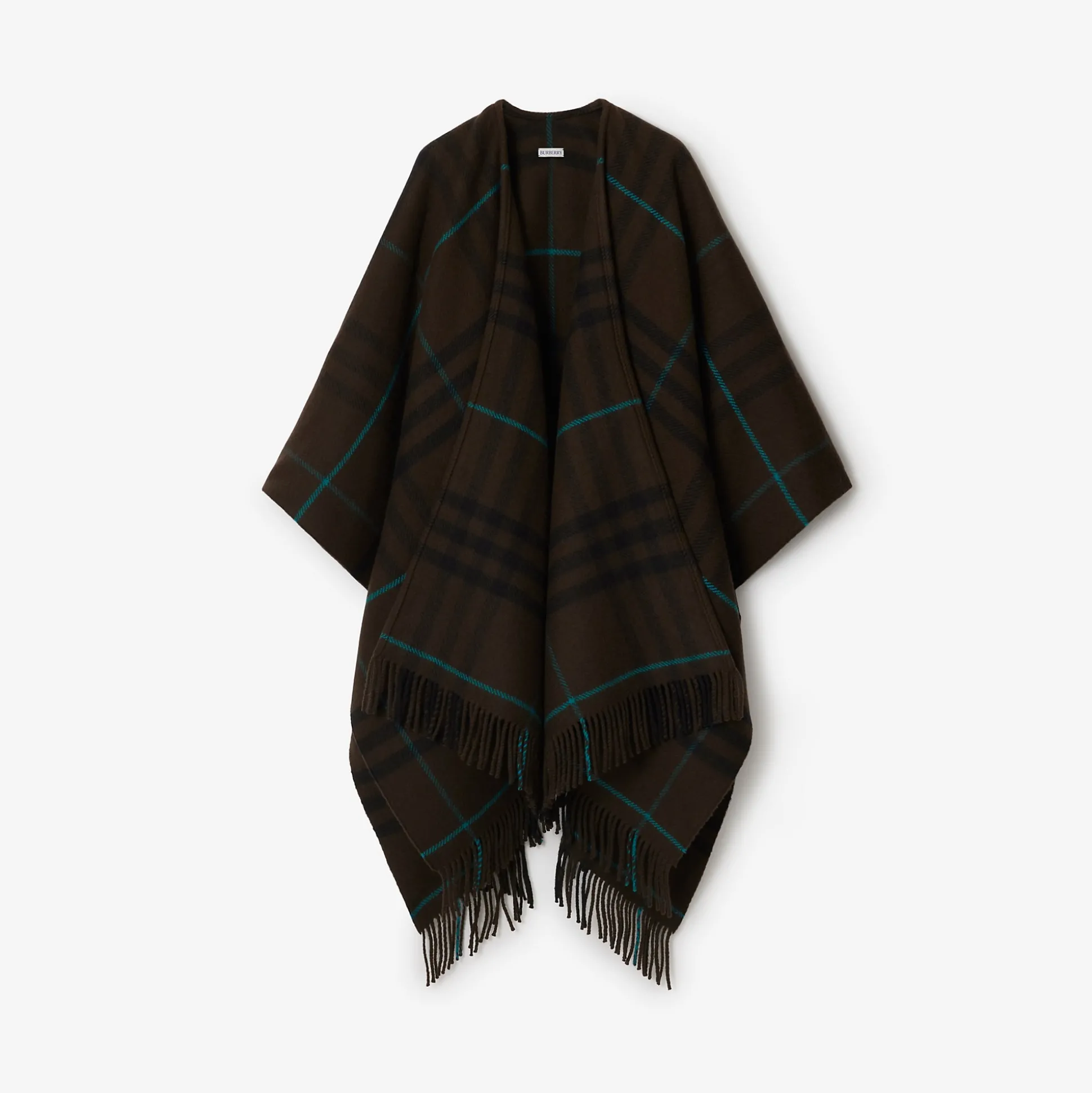 Fashion Burberry Check Wool Cashmere Cape Snug