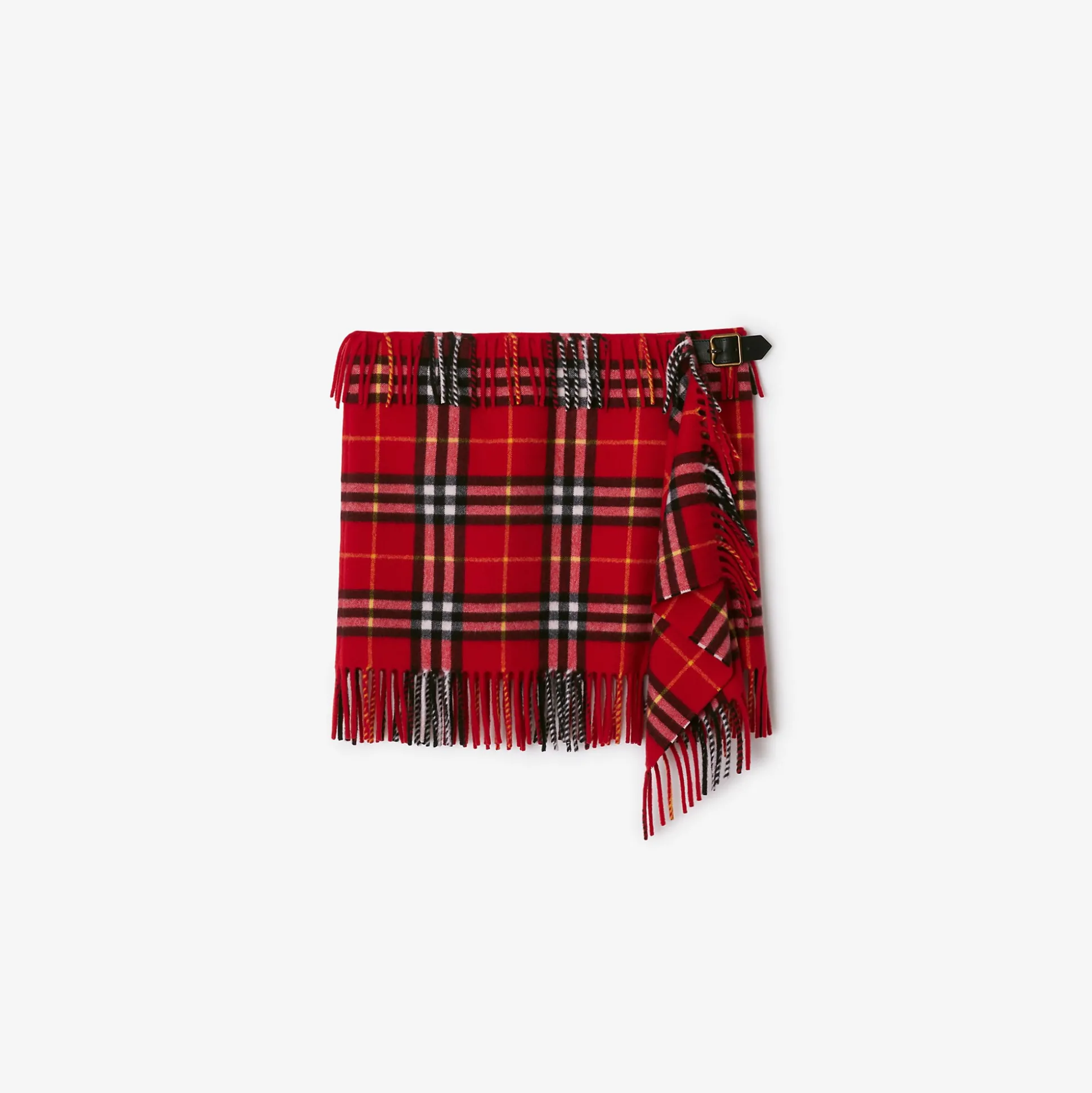 Online Burberry Check Wool Cashmere Scarf Skirt Currant