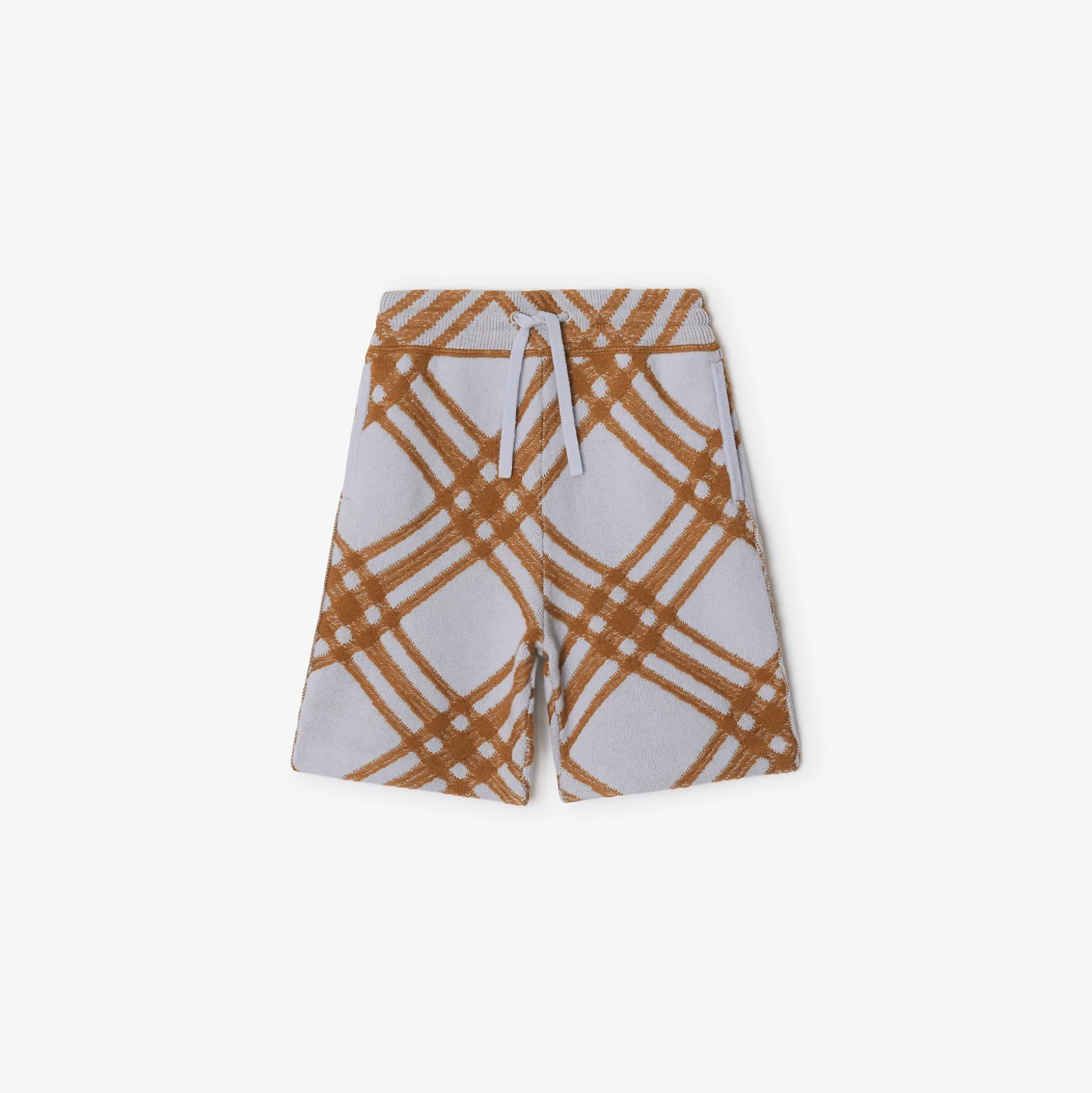 Sale Burberry Check Wool Cashmere Shorts Slateblue