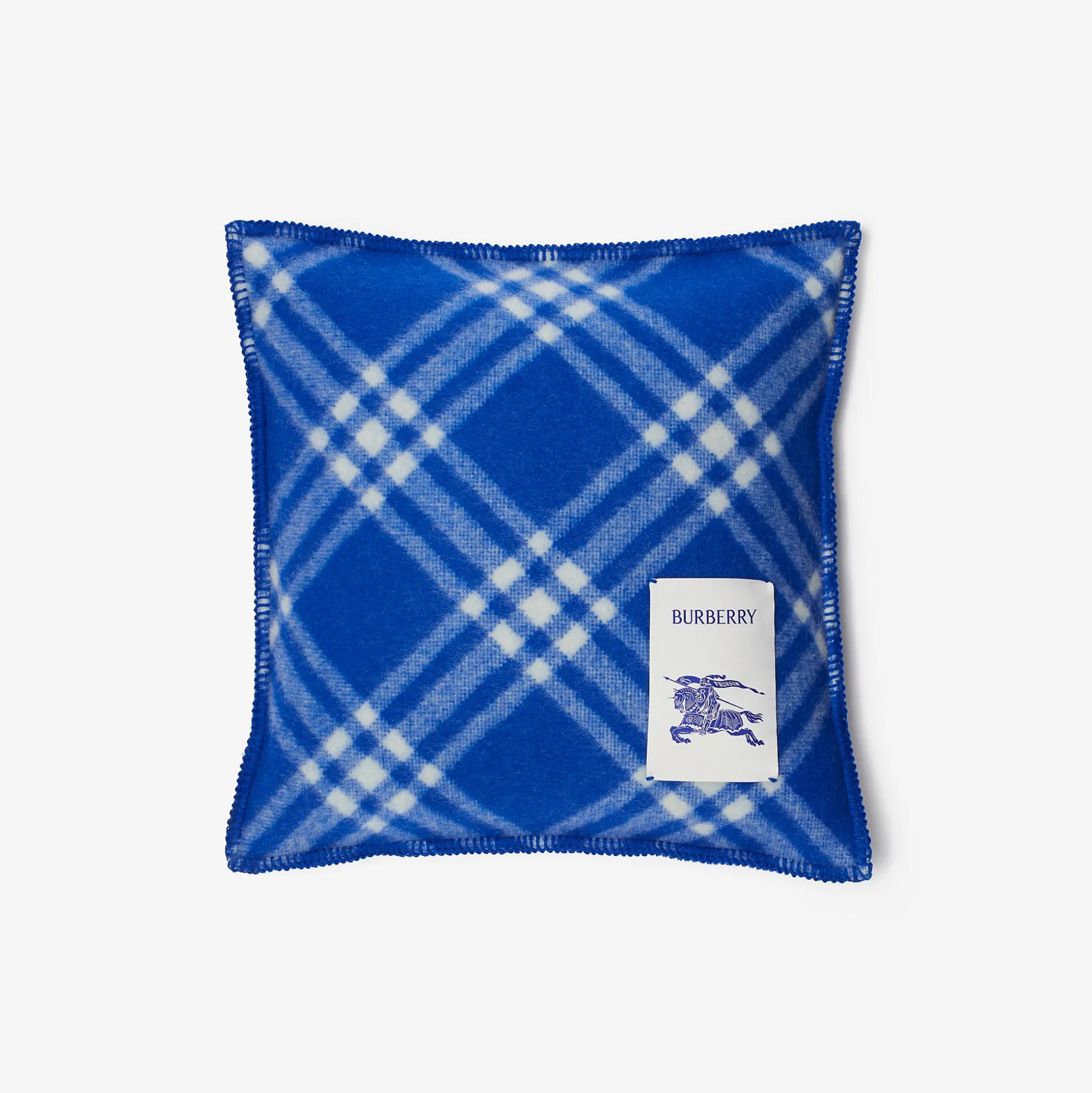 New Burberry Check Wool Cushion Knight