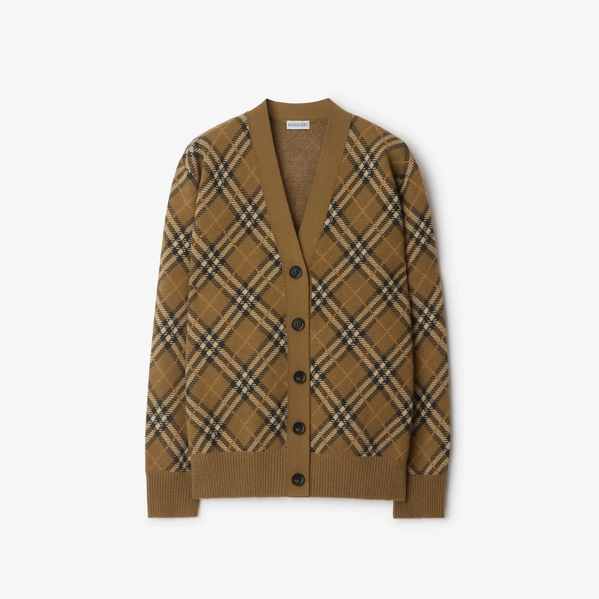 Discount Burberry Check Wool Mohair Blend Cardigan Shrew