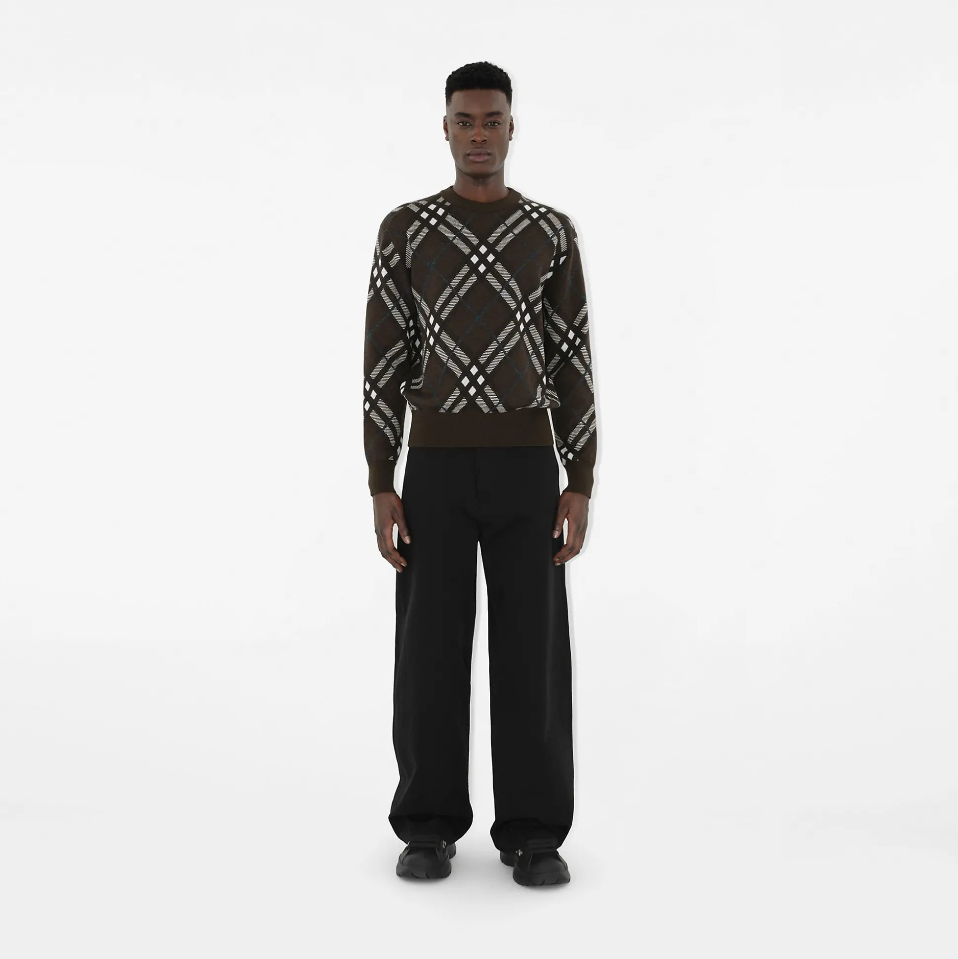 Sale Burberry Check Wool Mohair Blend Sweater Snug