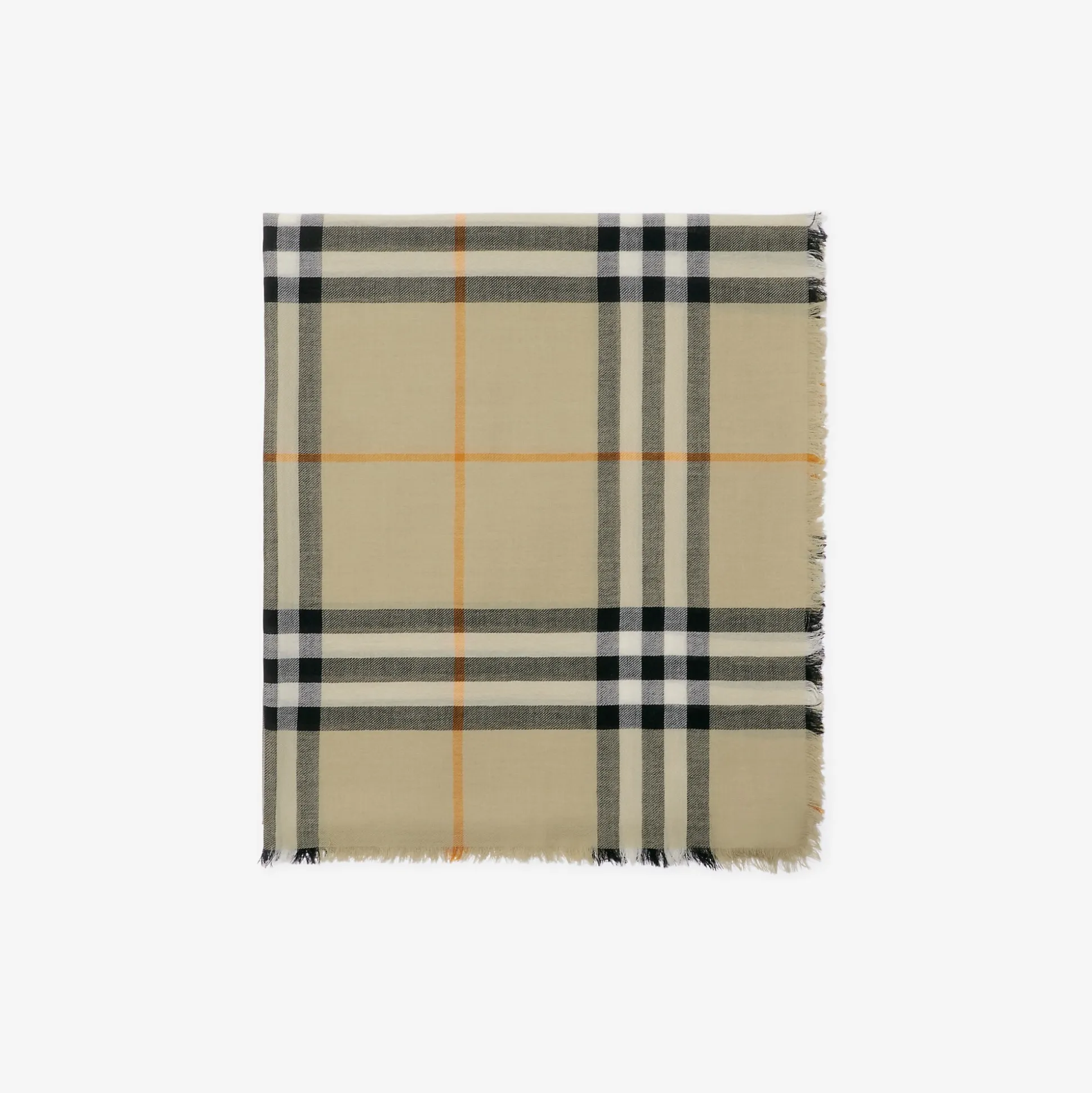 Clearance Burberry Check Wool Scarf Lightsage