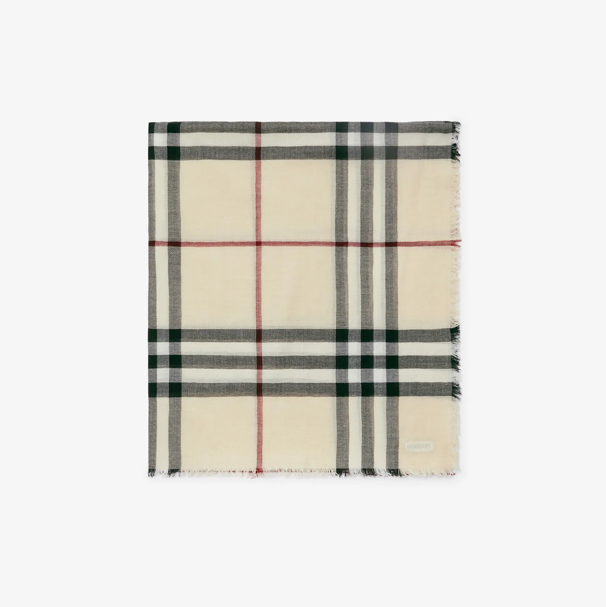 Store Burberry Check Wool Scarf Stone