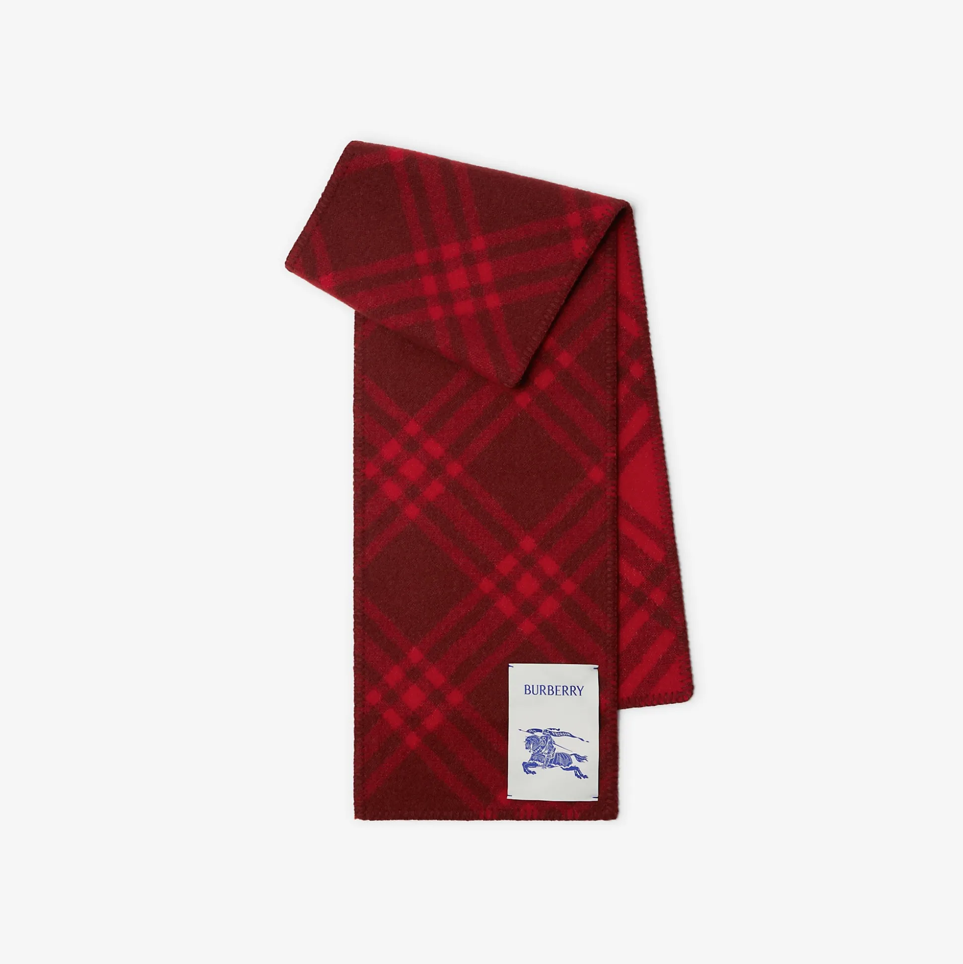 Shop Burberry Check Wool Scarf Ripple