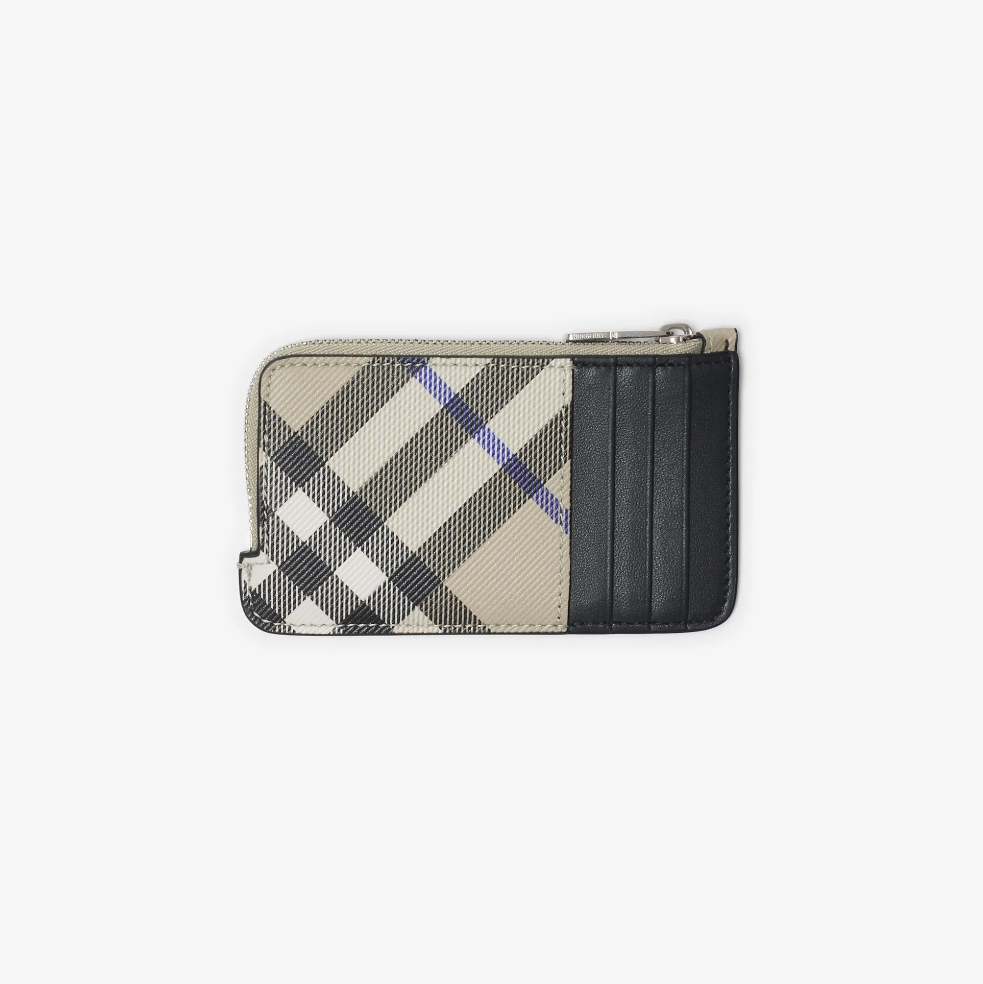 Discount Burberry Check Zip Card Case Lichen