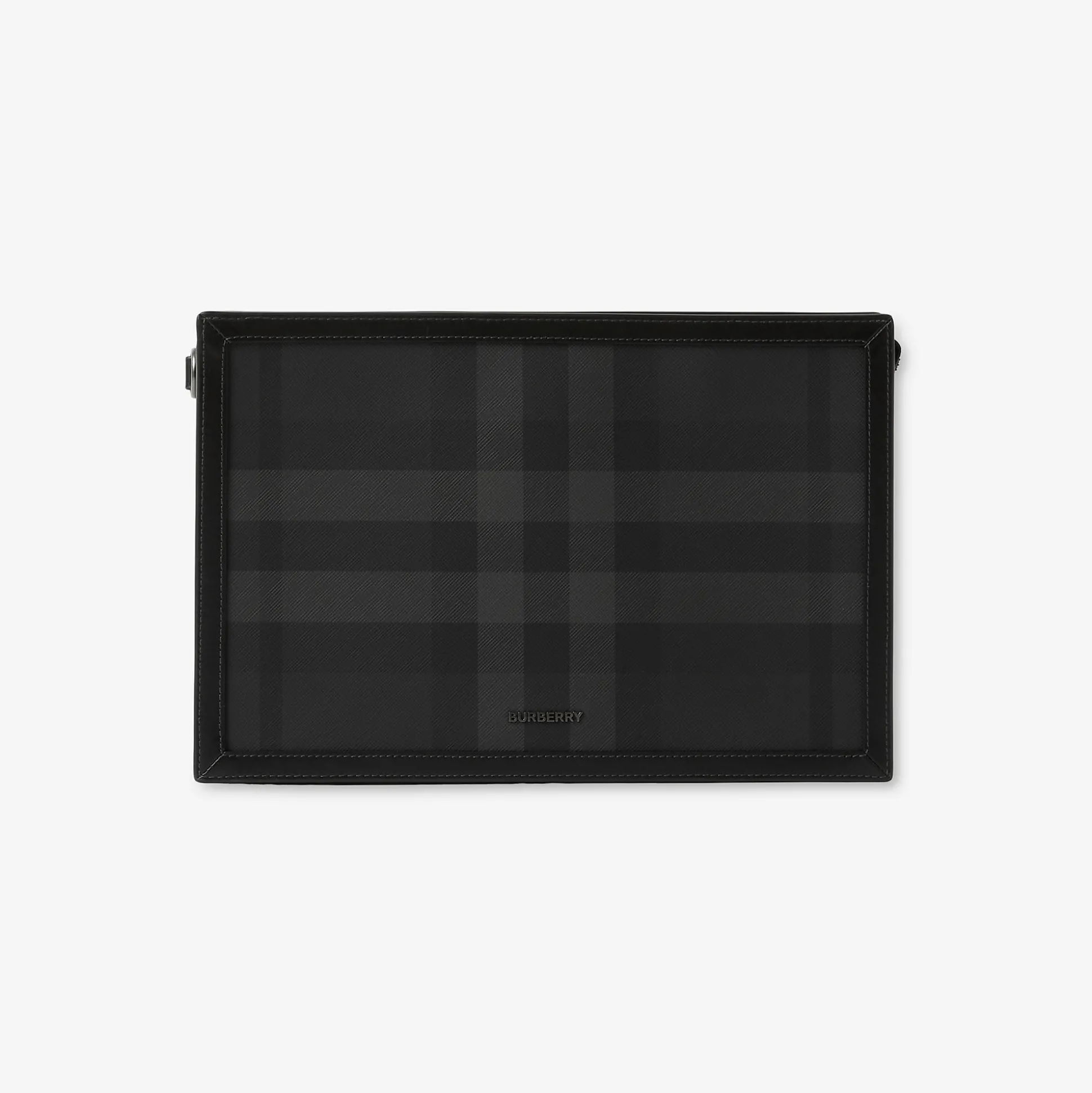 Online Burberry Check Zip Pouch Charcoal