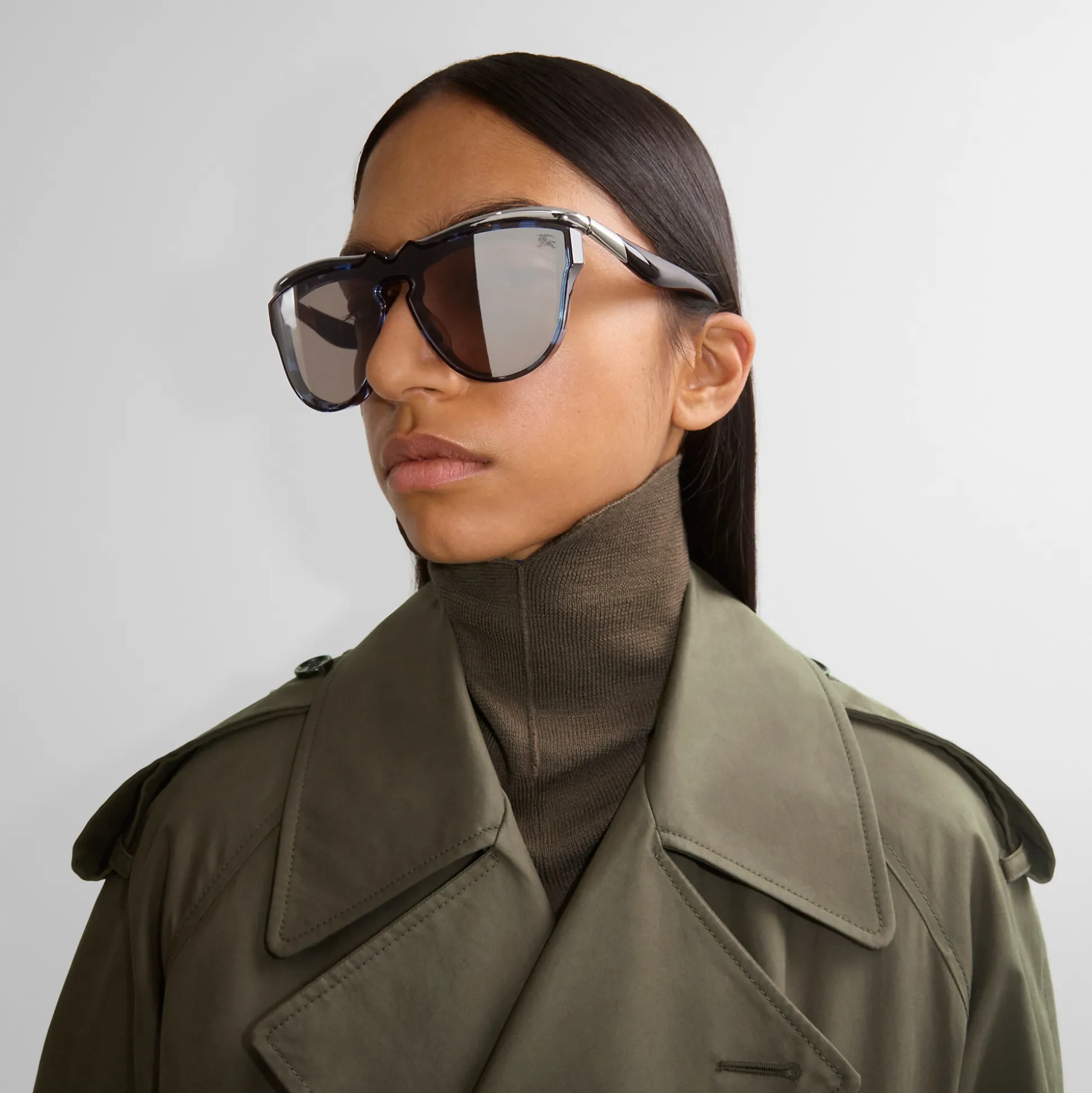 Cheap Burberry Classic Brow Sunglasses Bluehavana