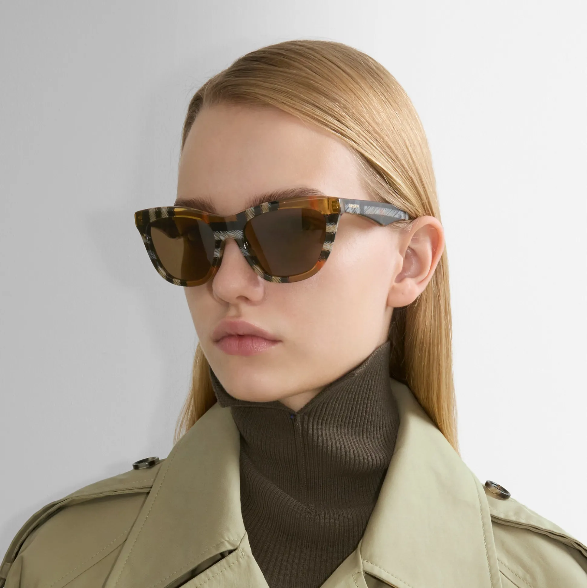 Flash Sale Burberry Code Cat-eye Sunglasses Sand