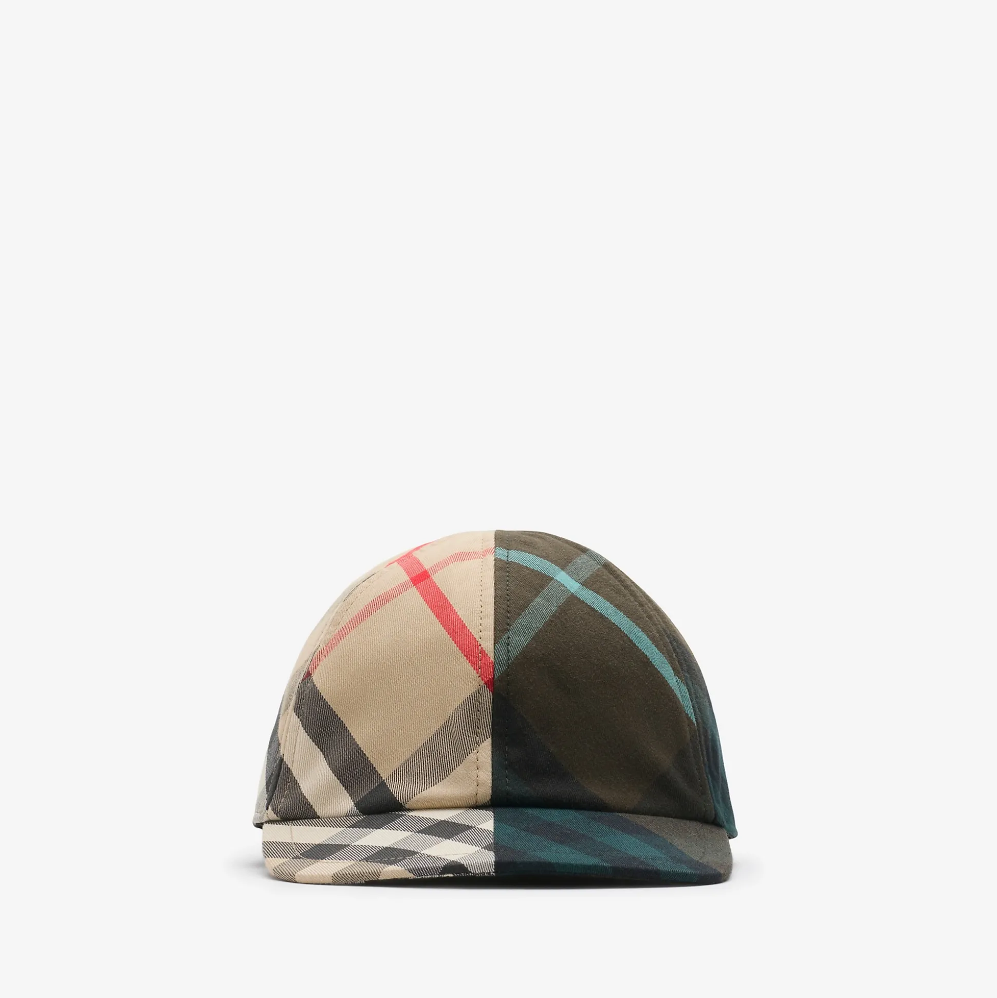 Discount Burberry Contrast Check Cotton Baseball Cap Archivebeige/otter