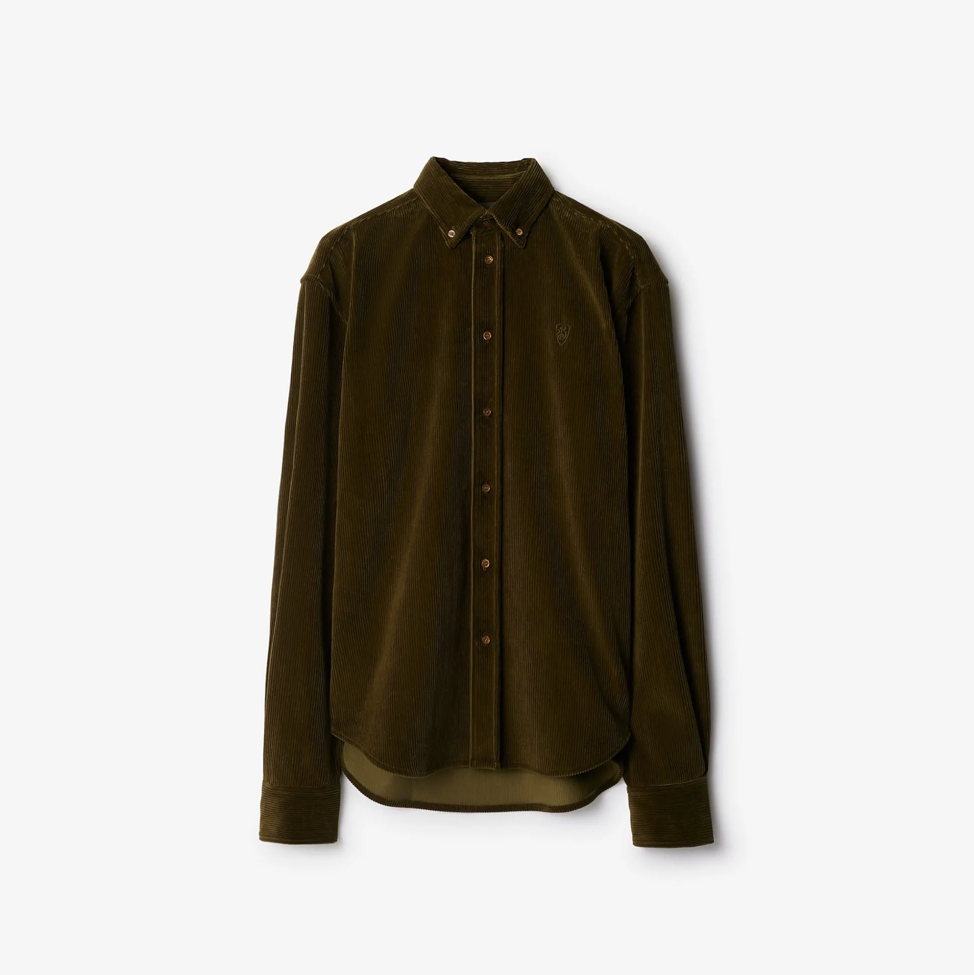 New Burberry Corduroy Shirt Olive