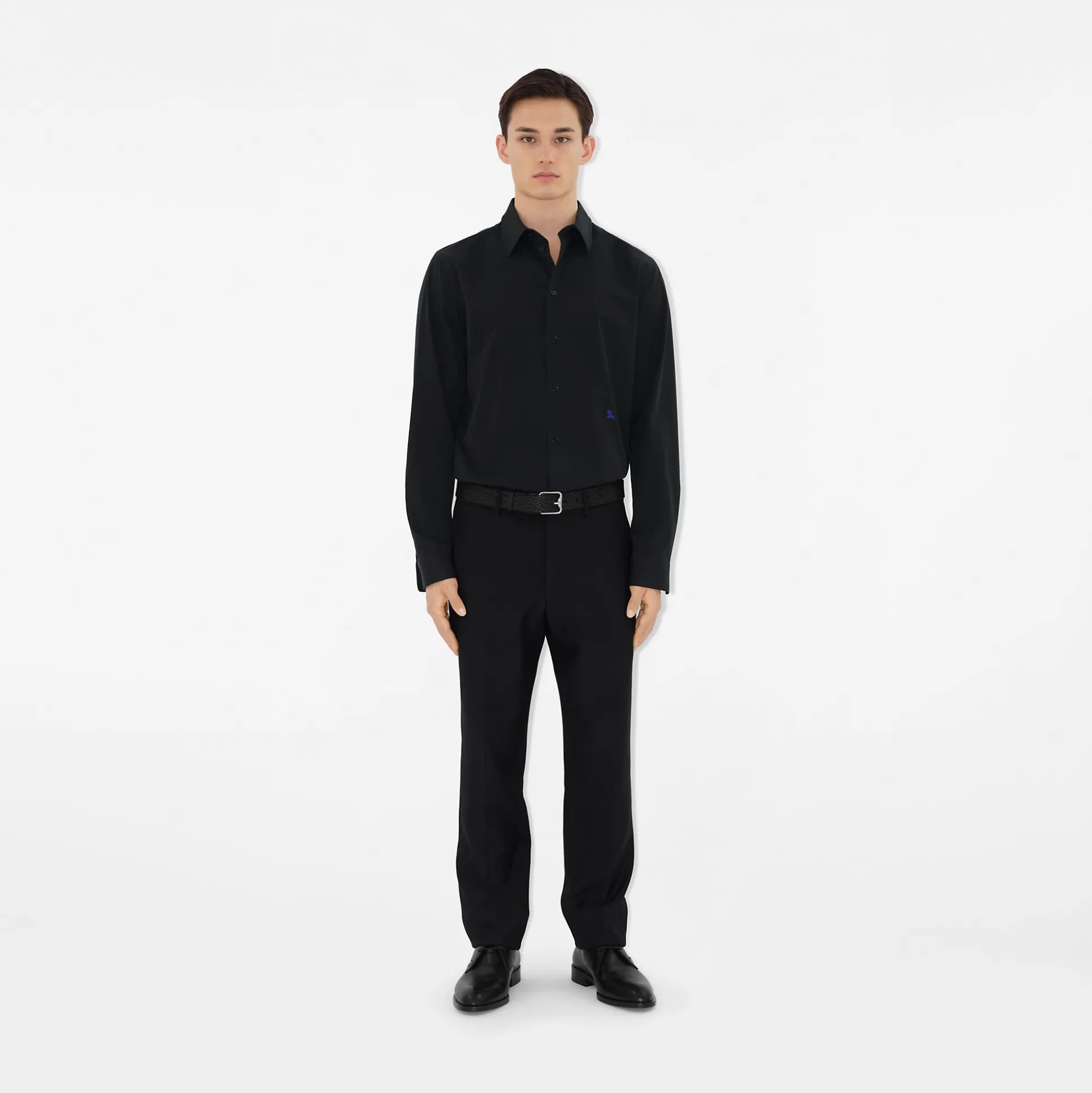 Hot Burberry Cotton Formal Shirt Black