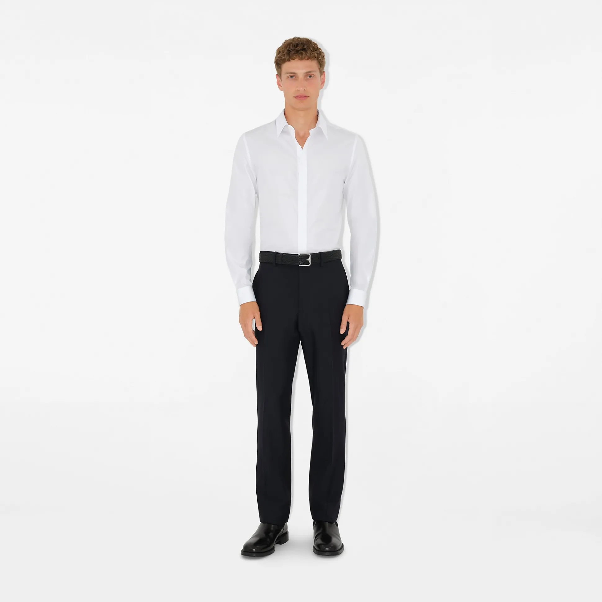 Cheap Burberry Cotton Formal Shirt White