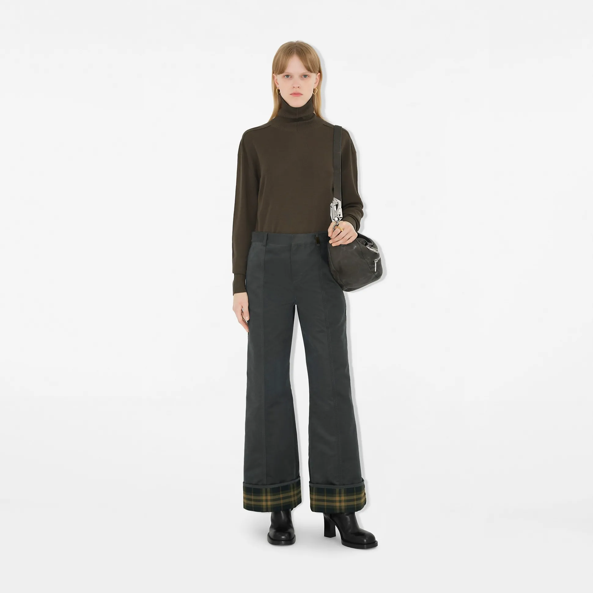 Hot Burberry Cotton Nylon Trousers Cinder