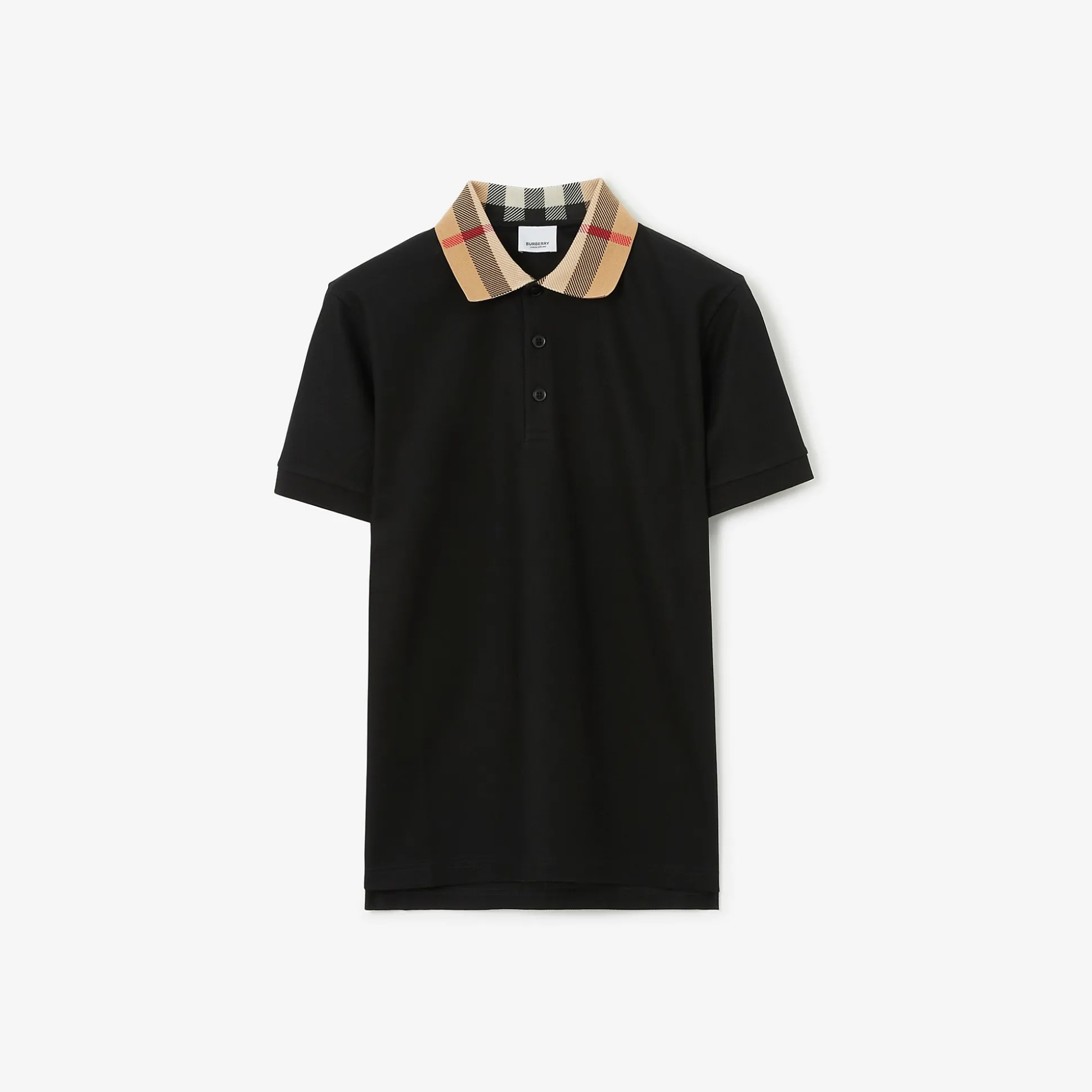 Online Burberry Cotton Polo Shirt Black