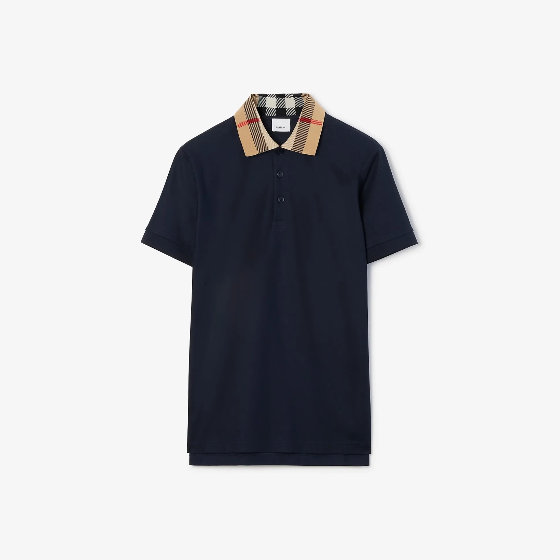 Cheap Burberry Cotton Polo Shirt Smokednavy