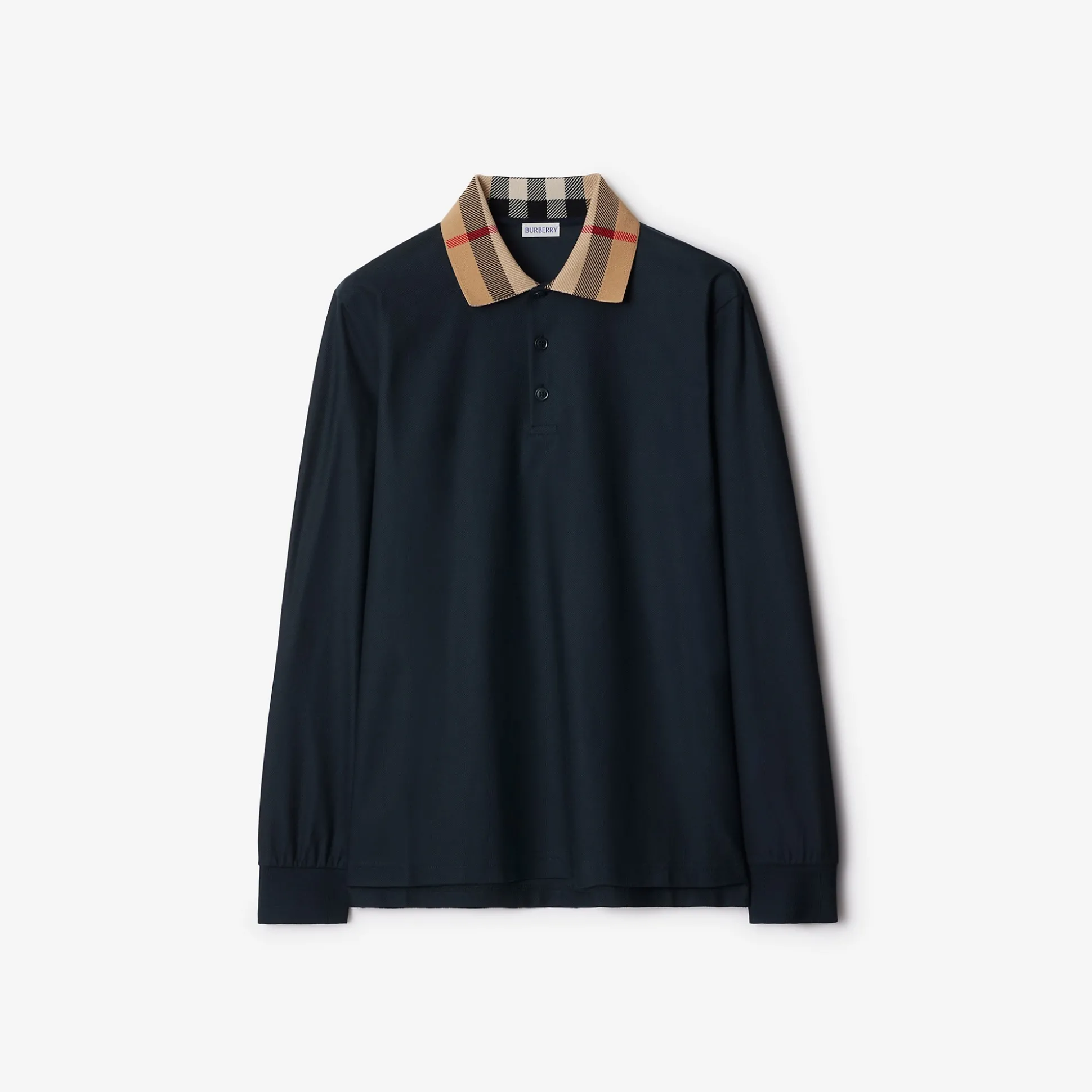 Outlet Burberry Cotton Polo Shirt Smokednavy