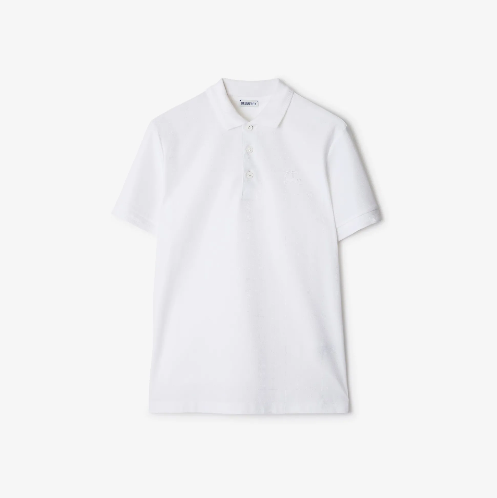 Shop Burberry Cotton Polo Shirt White