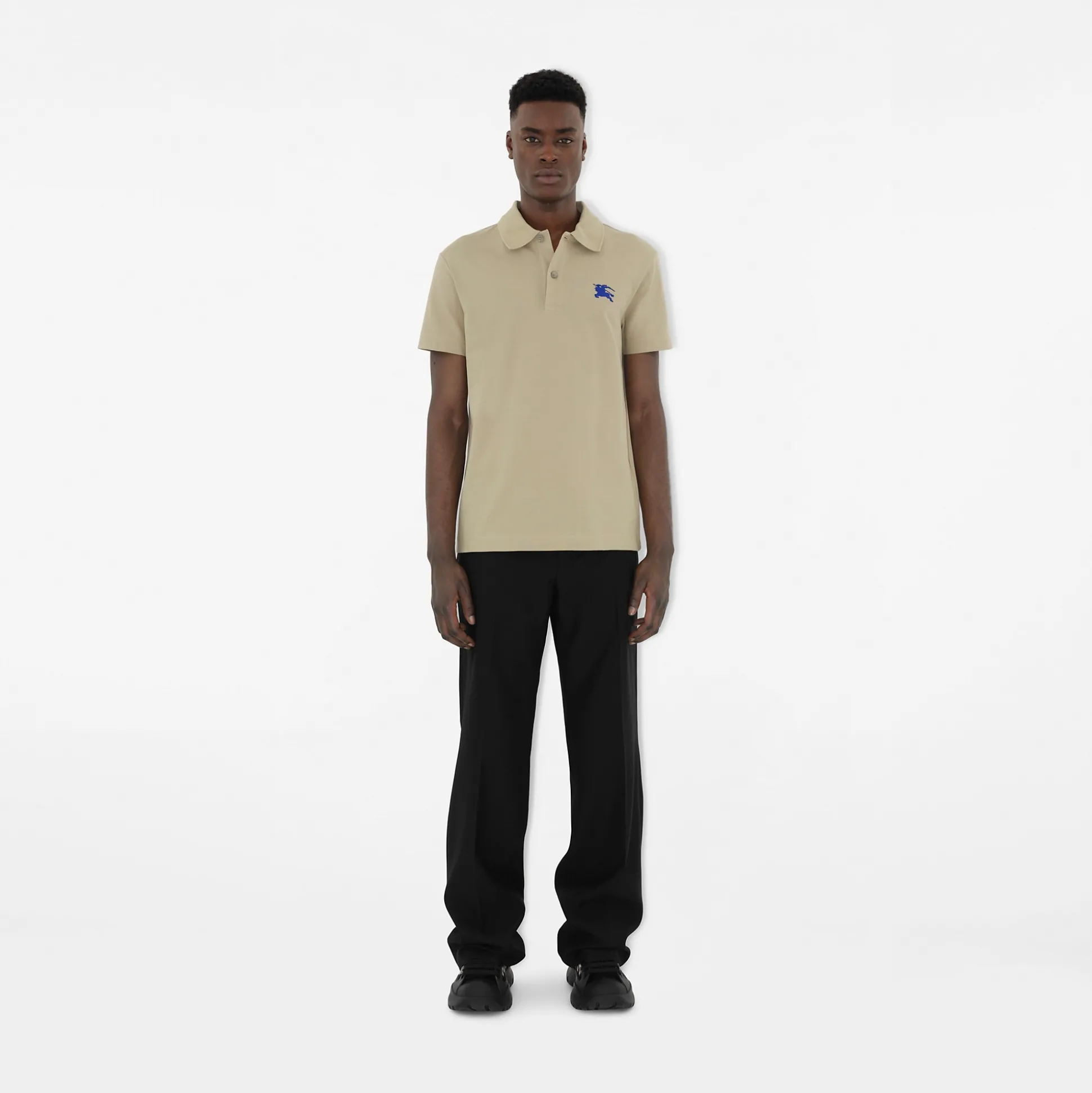 Online Burberry Cotton Polo Shirt Lichen