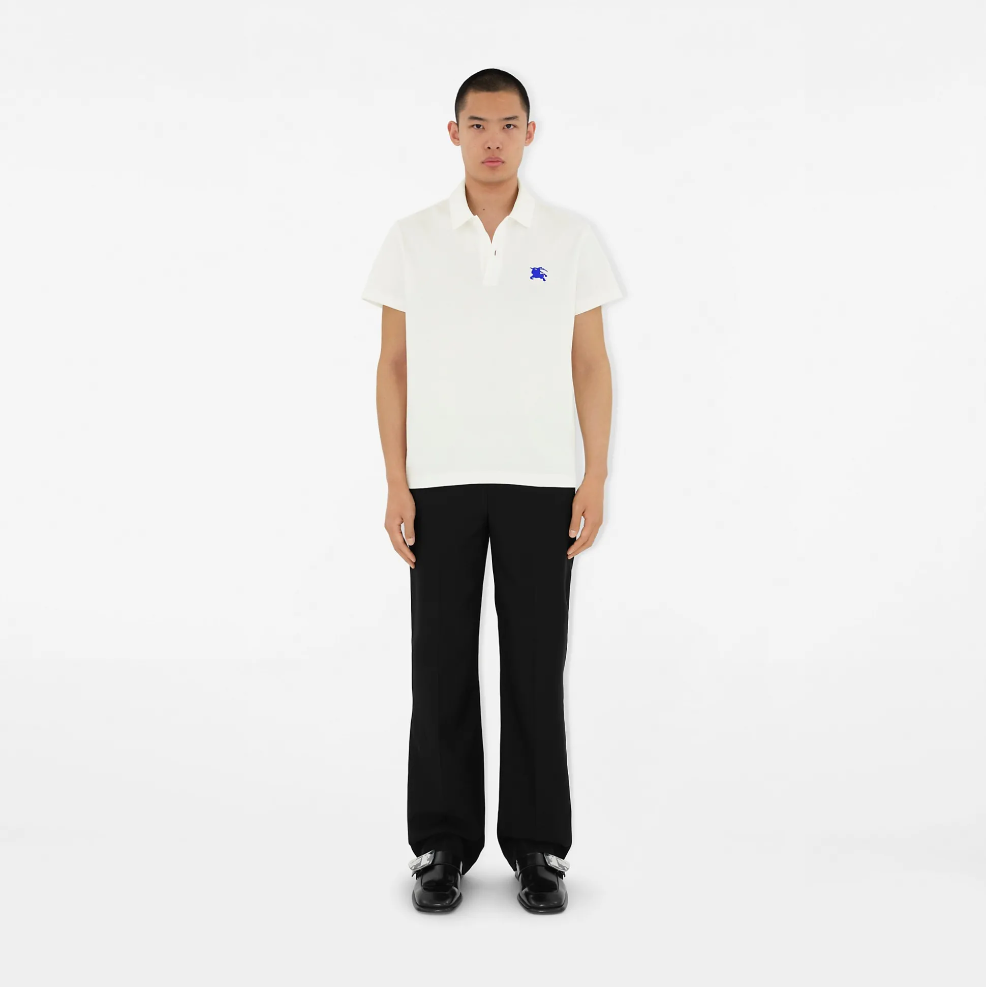 Discount Burberry Cotton Polo Shirt Salt