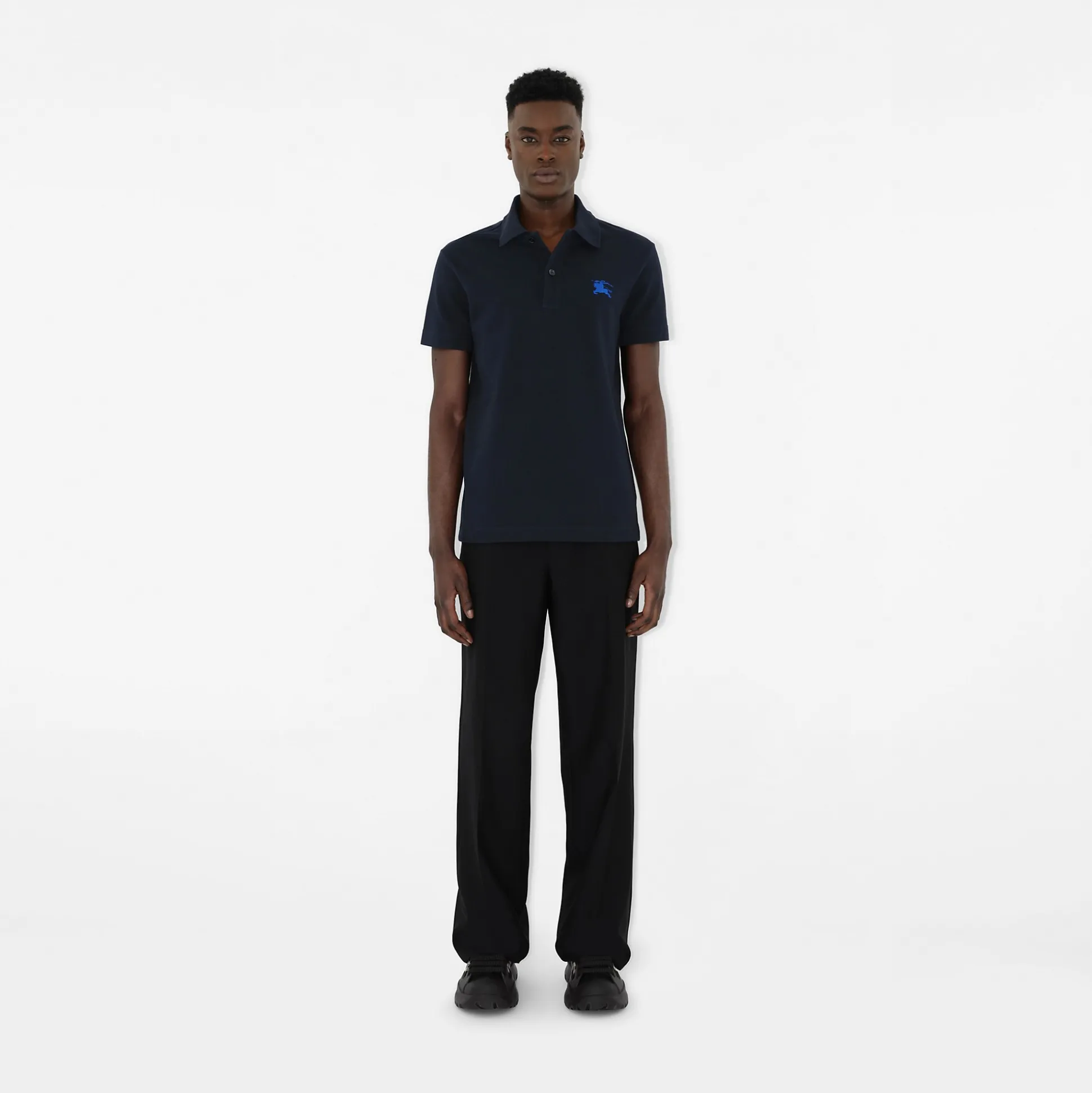 Best Burberry Cotton Polo Shirt Navy