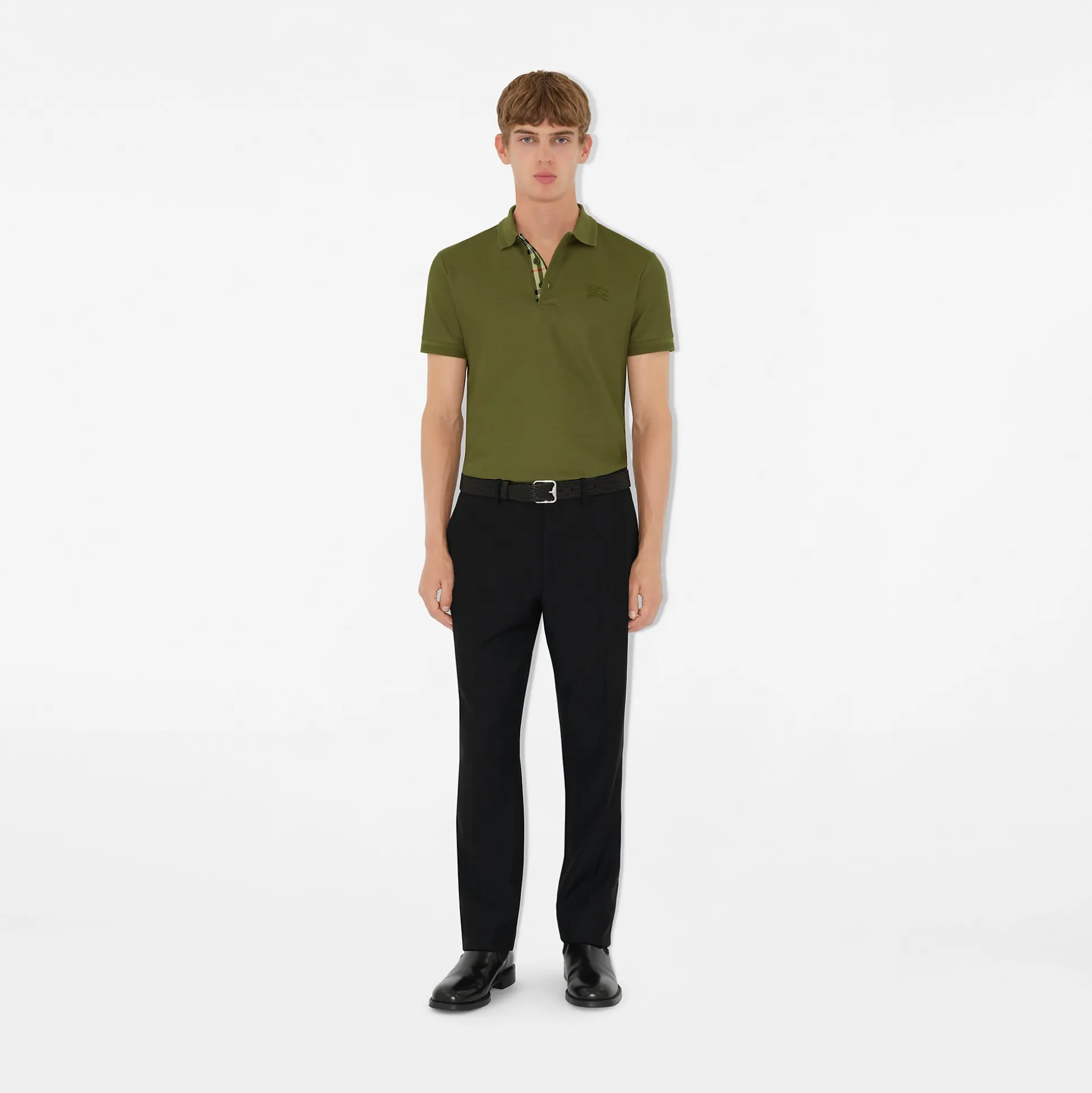 Hot Burberry Cotton Polo Shirt Olive