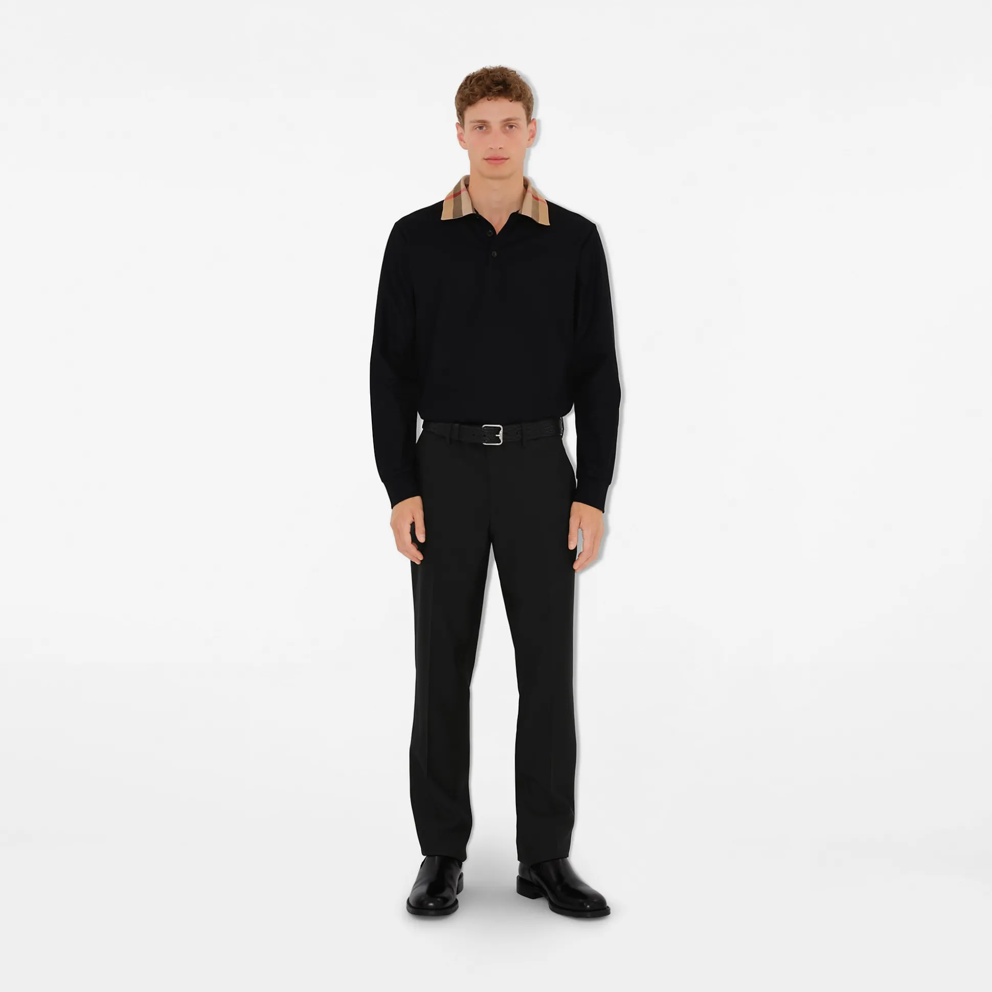 Fashion Burberry Cotton Polo Shirt Black