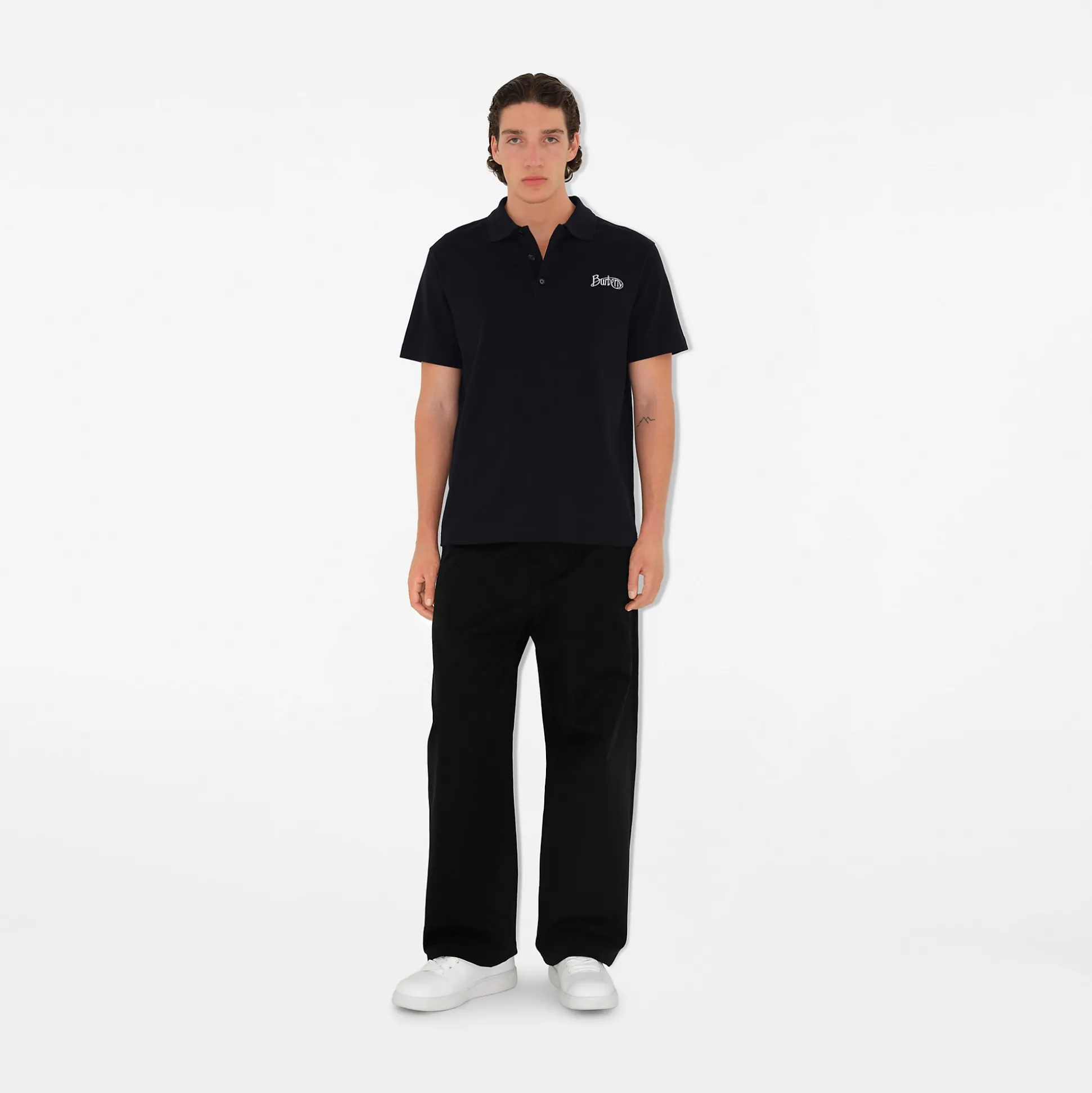 Store Burberry Cotton Polo Shirt Coal