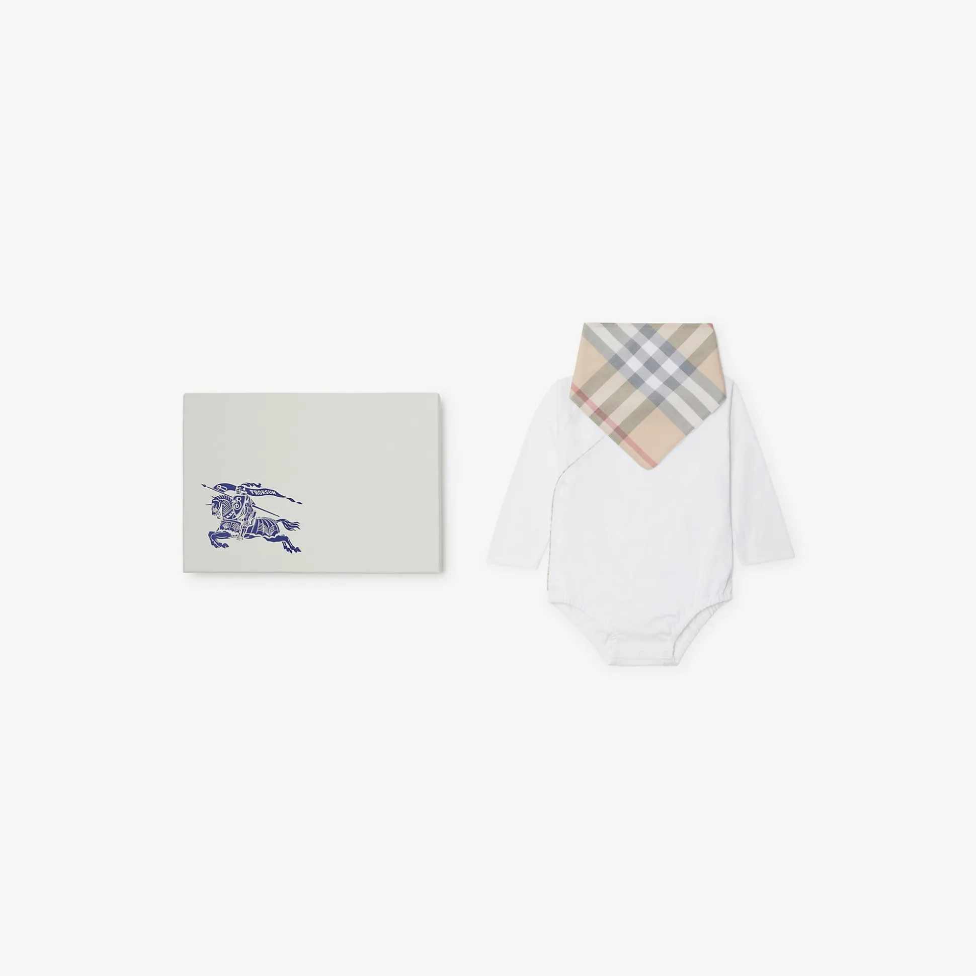 Hot Burberry Cotton Two-piece Baby Gift Set White