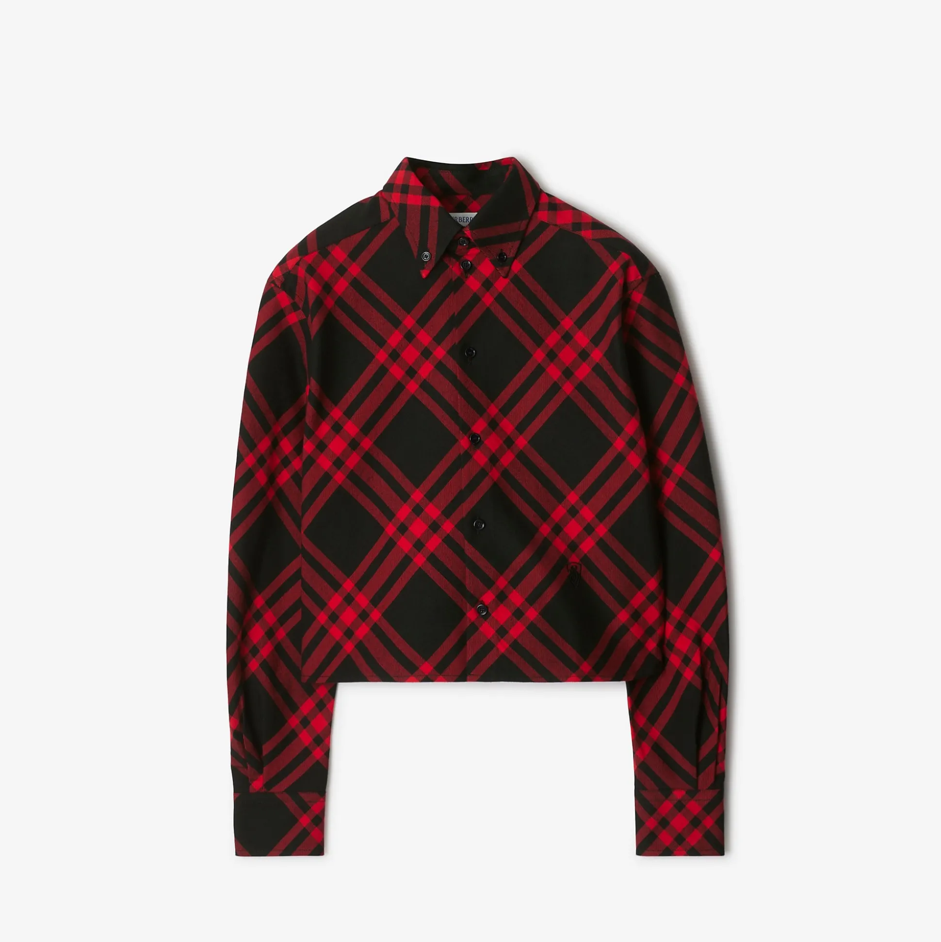 Clearance Burberry Cropped Cotton Shirt Cranberry