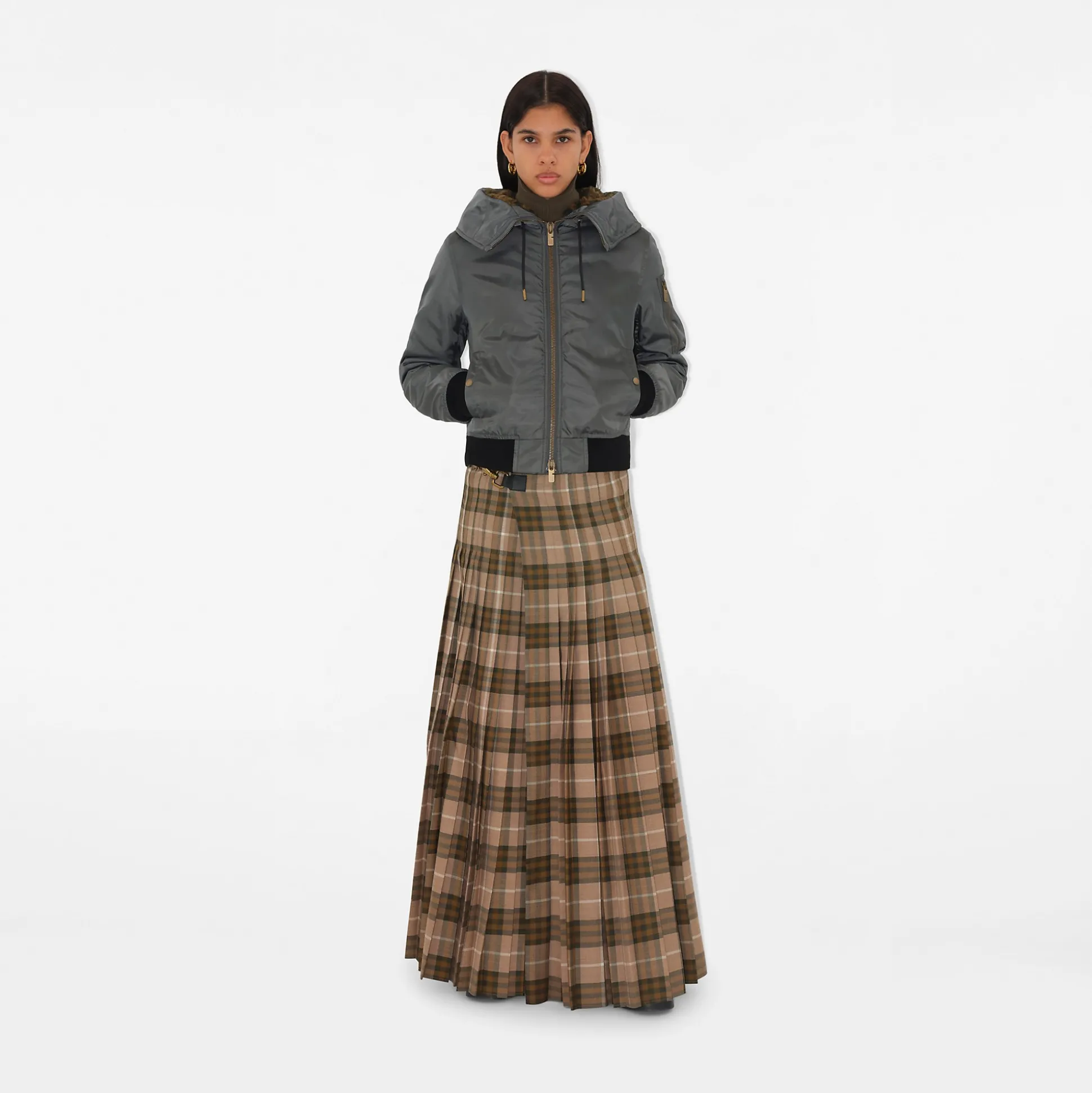 Cheap Burberry Cropped Nylon Parka Cobble