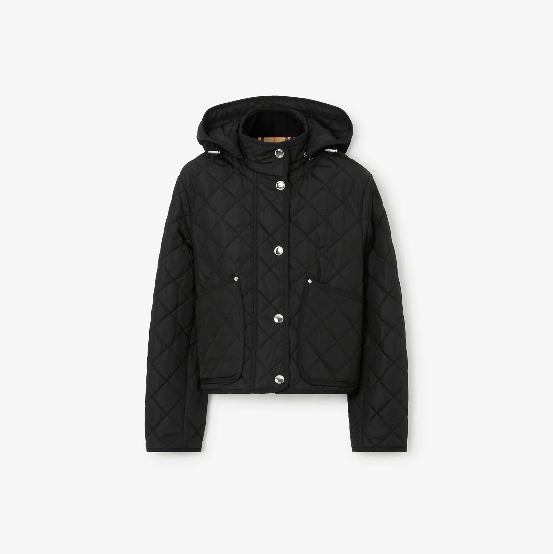 Best Burberry Cropped Quilted Nylon Jacket Black