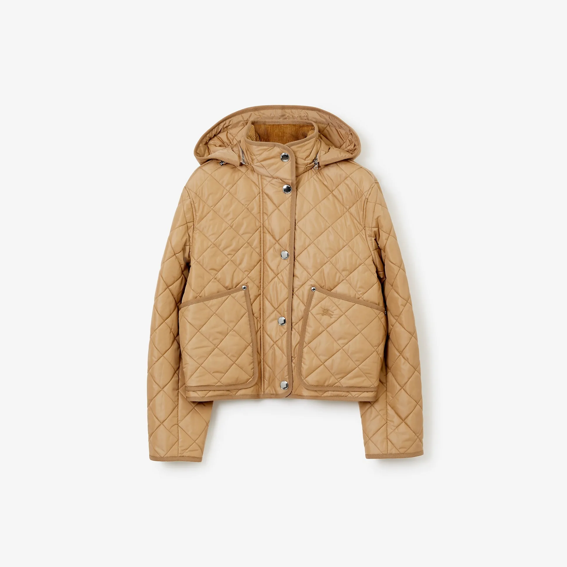 Clearance Burberry Cropped Quilted Nylon Jacket Archivebeige