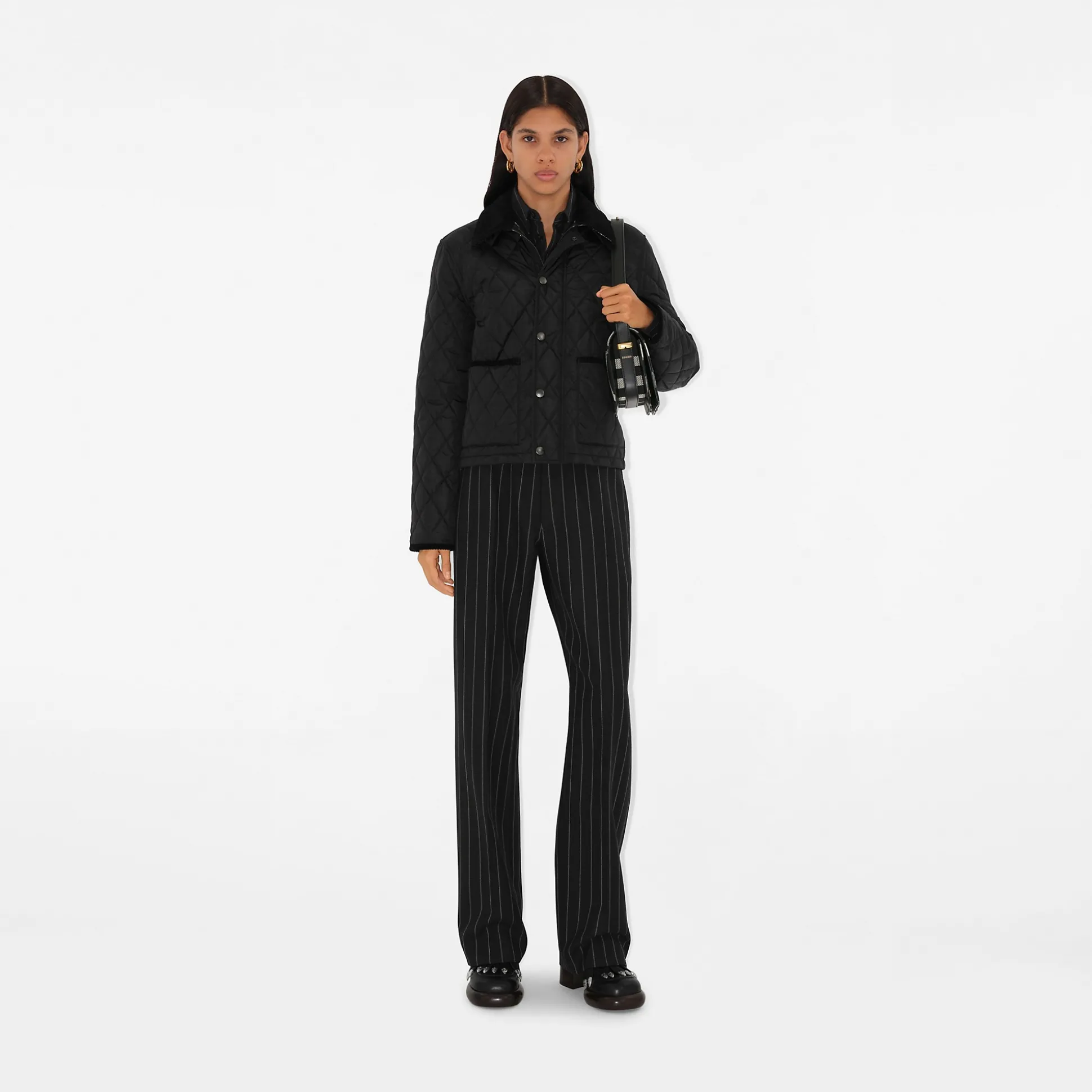 Best Burberry Cropped Quilted Nylon Witney Jacket Black/snug