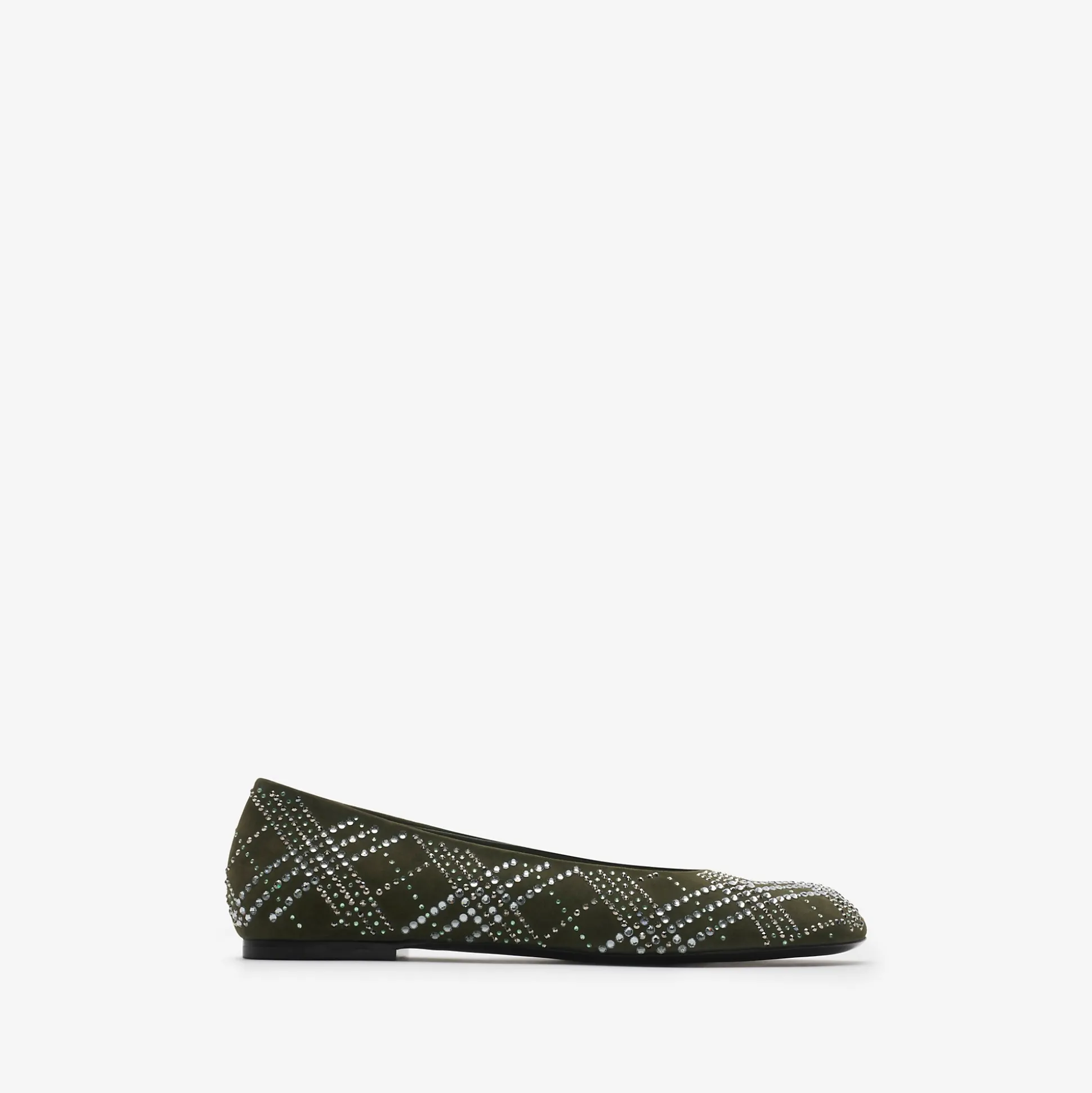 Sale Burberry Crystal Check Suede Baby Ballerinas​ Loch