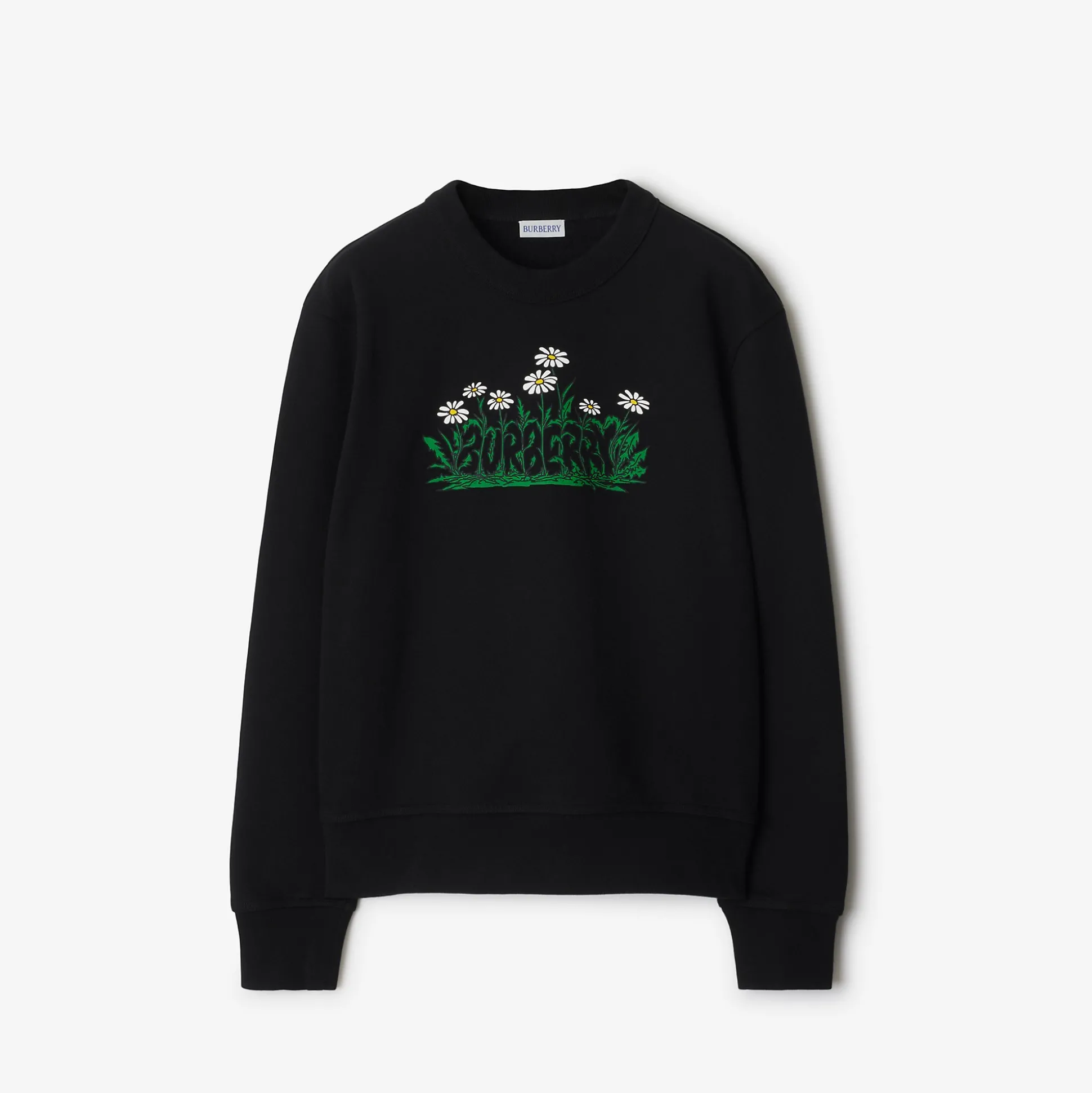 Best Sale Burberry Daisy Logo Cotton Sweatshirt Black