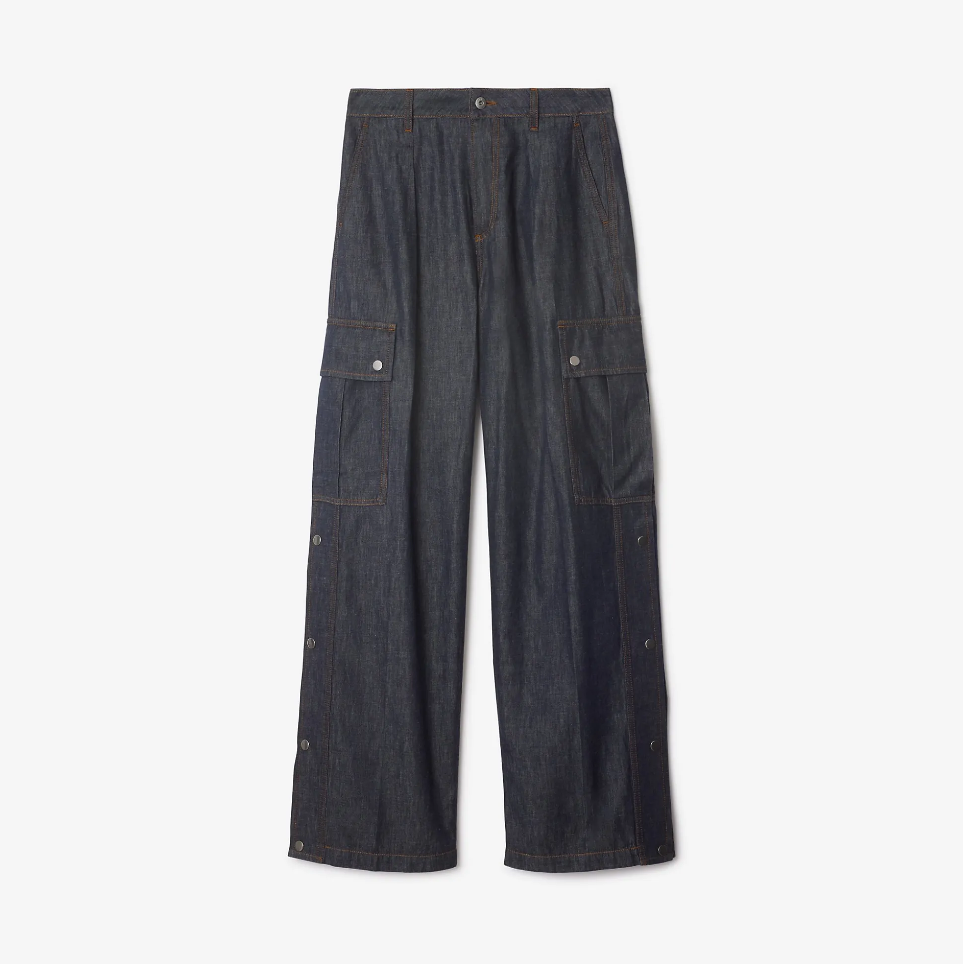 Discount Burberry Denim Cargo Trousers Denimblue